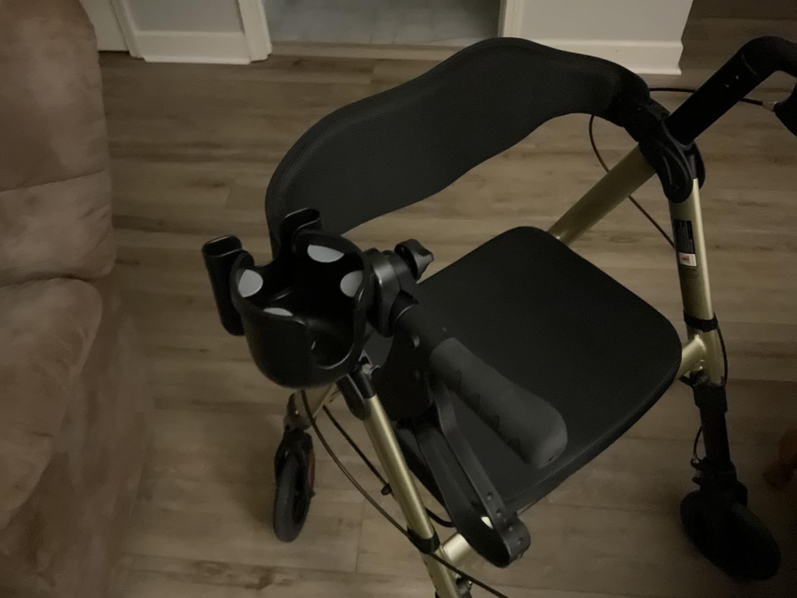Rollator Walker with Seat,450Lb Rolling Walker, Extra-Wide Heavy-Duty Rollator Walker with Seat and Brakes for Seniors and Adults Bariatric with Large Aluminum (Champagne) customer photo 1