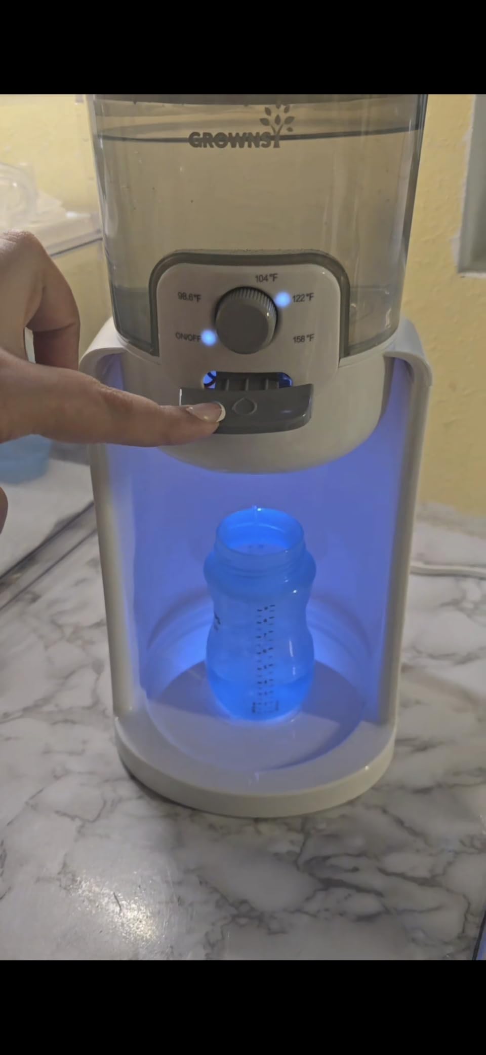 Grownsy Instant Baby Bottle Warmer, Precise 4 Temperatures Control | Night Light, Midnight Feeding | Warm Water Dispenser for Formula in Seconds | 72H Smart Thermostat, Easy Keep Warm customer photo 2