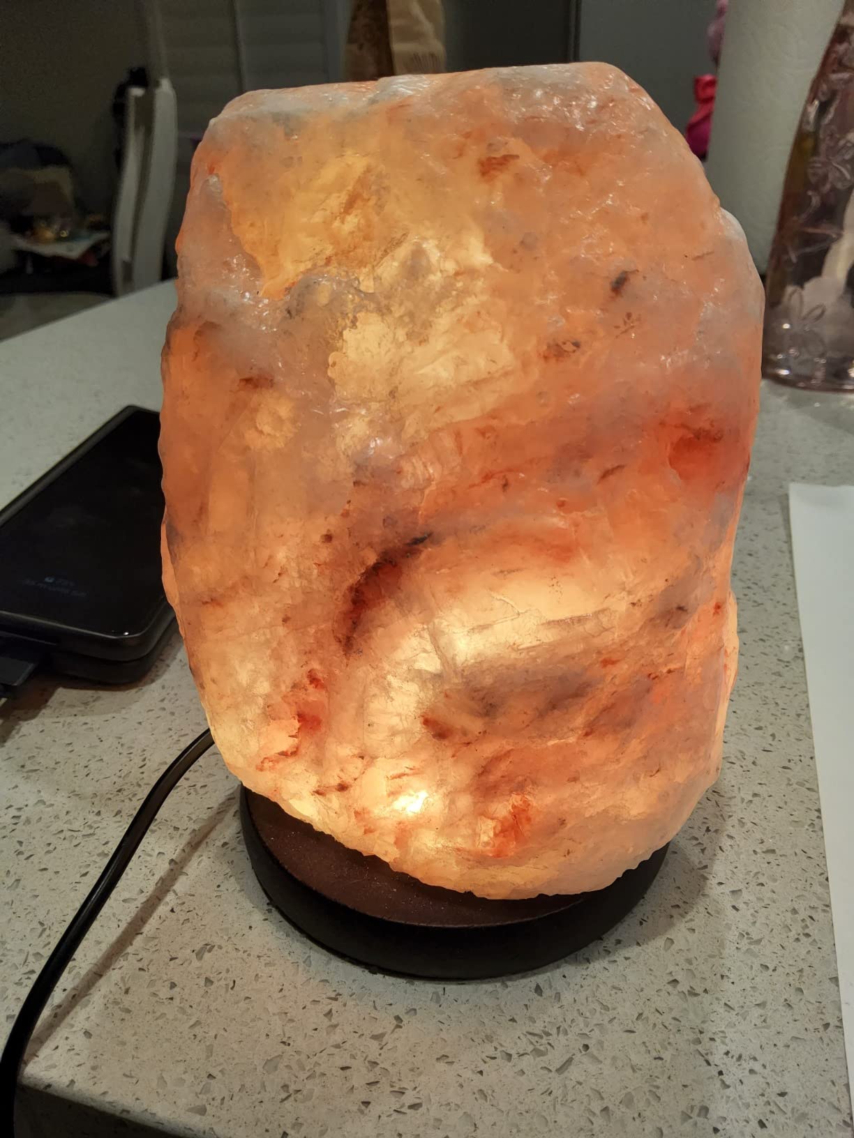 pursalt Himalayan Salt Lamp with Remote 7 Inches (5-6 Lbs), 16 RGB Colors | 4 Light Modes, USB Powered, Dimmable Brightness, Natural Crystal Rock, Hand-Carved, Cozy Ambiance for Bedroom, Yoga, Gift customer photo 2