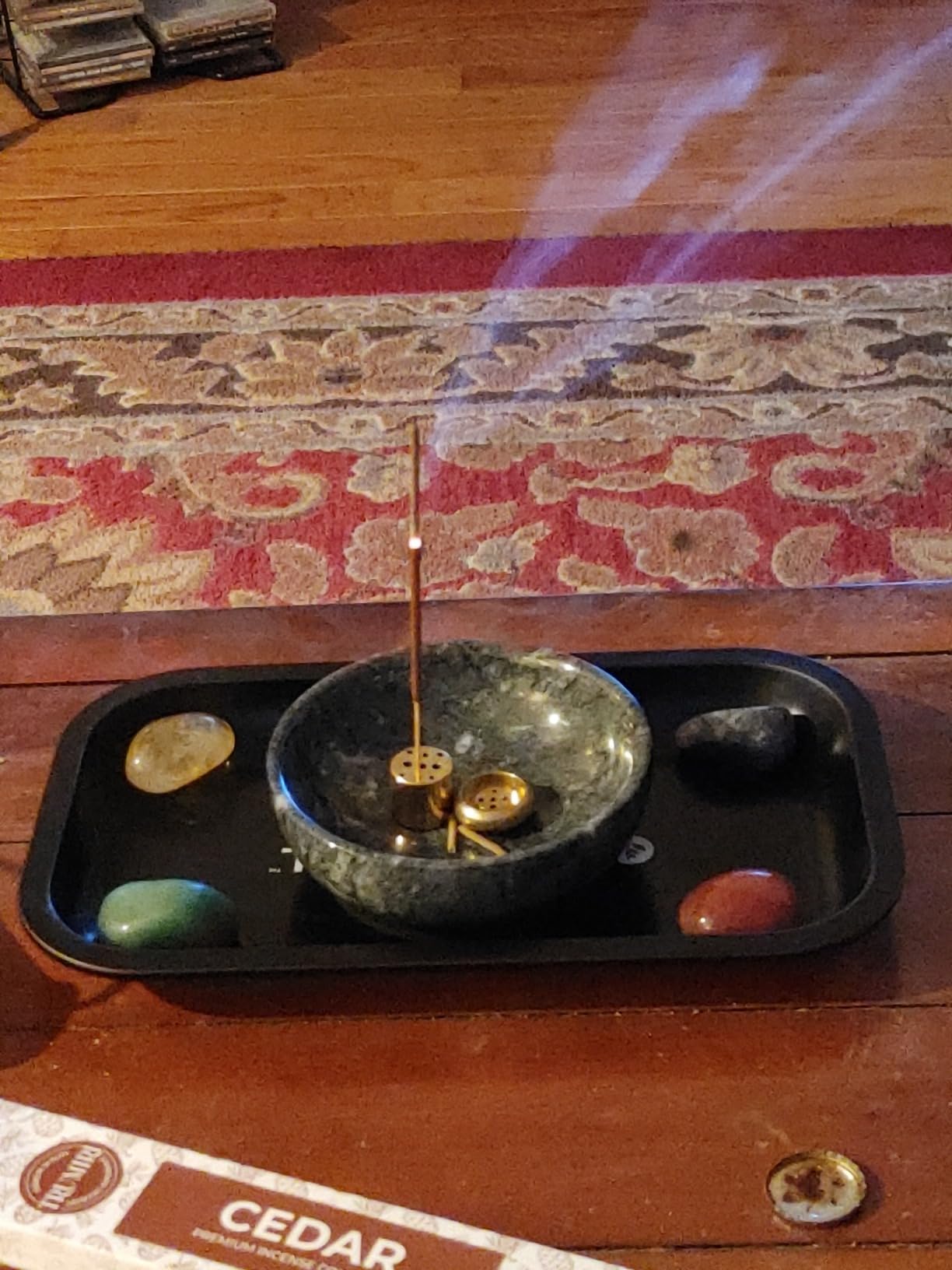 Vrupin Natural Marble Incense Burner, Handmade Incense Stick Incense Burner Reflux Burner, Ideal for use in Meditation, Incense Smokers and Decoration (Grey) customer photo 2