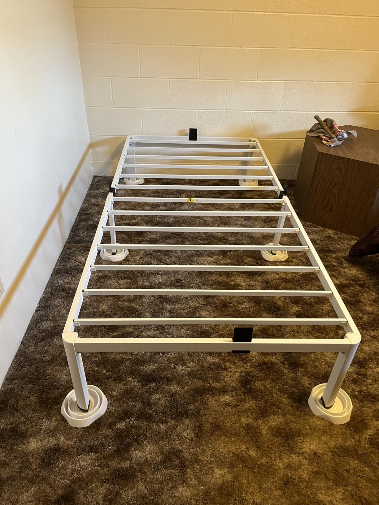 MAF 14 Inch Queen Metal Platform Bed Frame with Round Corner Legs | Mattress Baffle, 3000 LBS Heavy Duty Steel Slats Support, Noise Free, No Box Spring Needed, Easy Assembly, 12.4