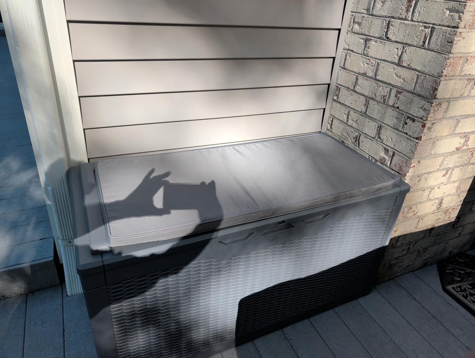 Devoko 100 Gallon Resin Waterproof Outdoor Storage Box with Cushion | Large Resin Deck Box Indoor Lockable Storage Container for Patio Furniture Garden Pool Cushions customer photo 1