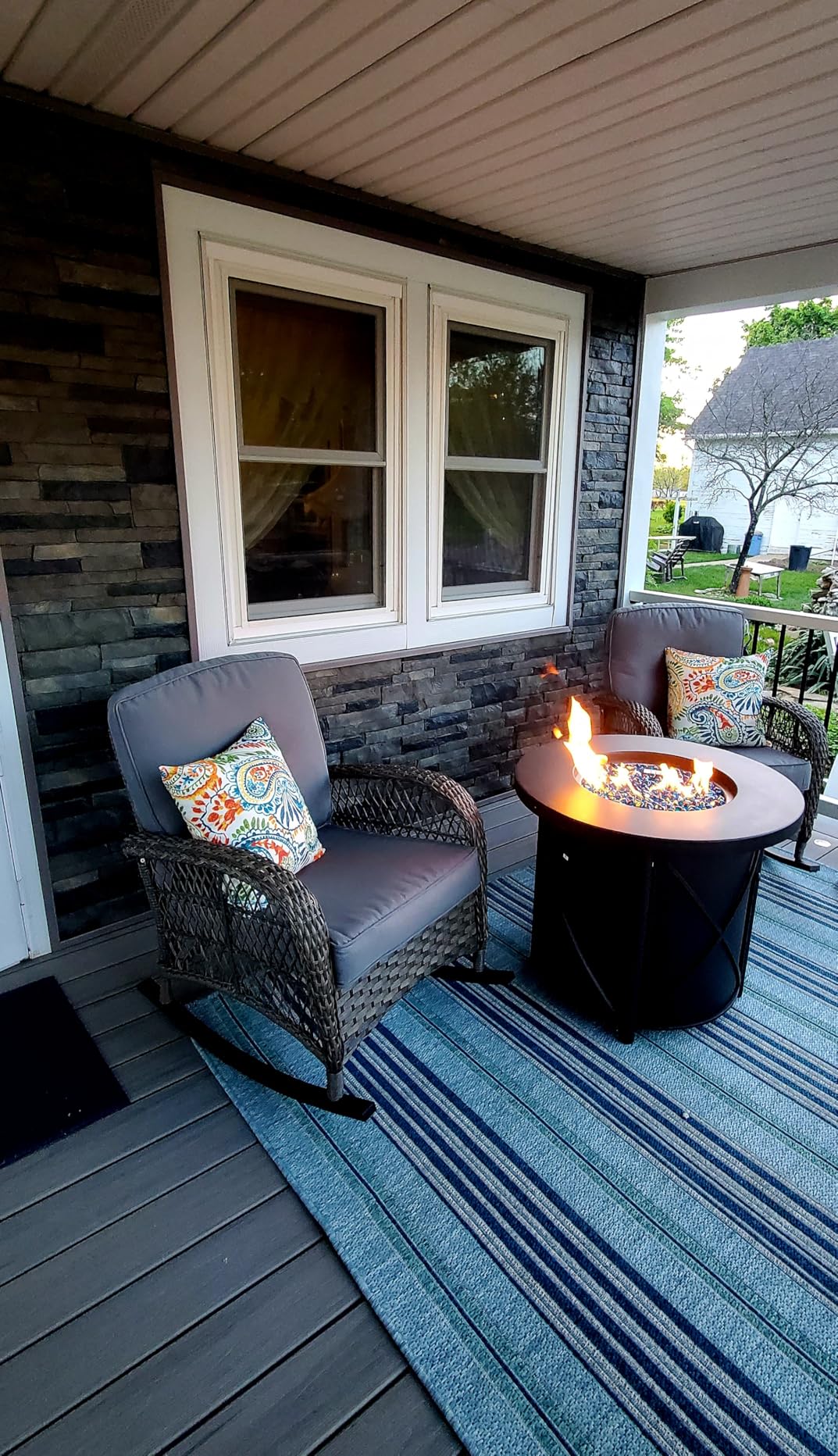BALI OUTDOORS 50000 BTU Propane Fire Pit for Outdoor, 30 in Fire Pit Table Outdoor, Round Firepits for Outside Backyard, Patio customer photo 1