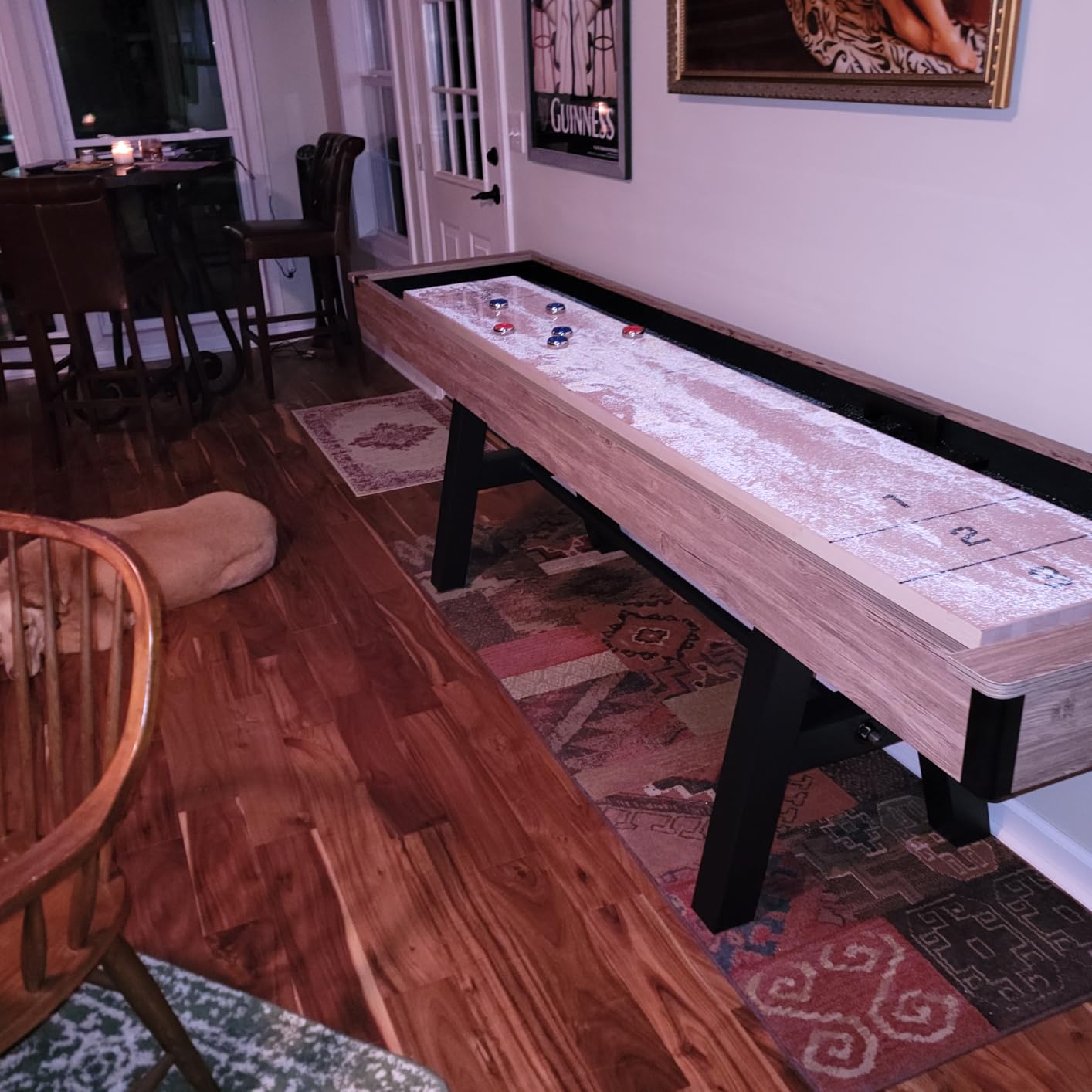 GoSports Premium 9 ft Shuffleboard Table with 8 Pucks, Shuffleboard Wax, and Brush customer photo 2