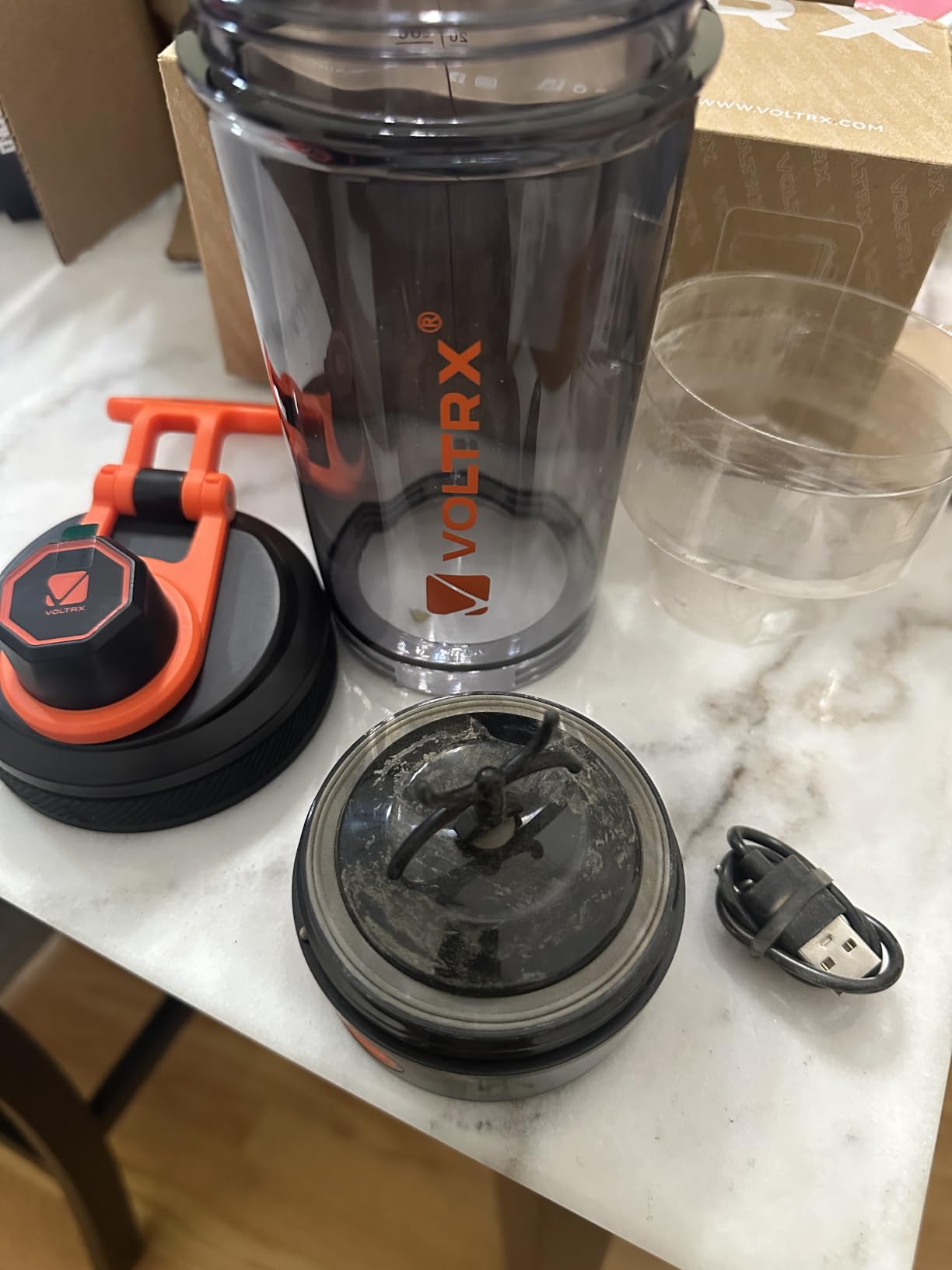 VOLTRX Electric Protein Shaker Bottle - USB Rechargeable Mixer Cup for Shakes and Meal Replacements, BPA-Free Tritan, 24oz customer photo 1