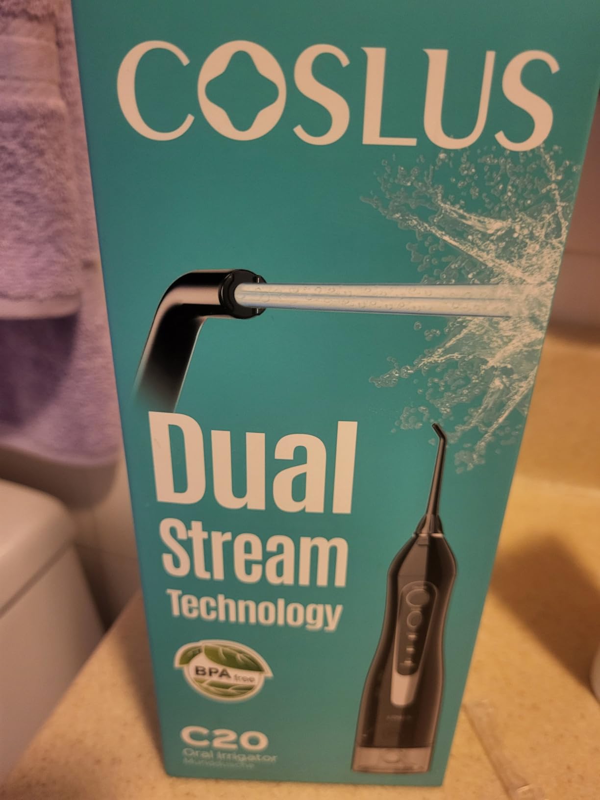 COSLUS ADA Accepted Water Dental Flosser Teeth Pick C20: Portable Cordless Oral Irrigator 300ML Rechargeable Travel Irrigation Cleaner IPX7 Waterproof Electric Flossing Machine, Professional Set Black customer photo 1