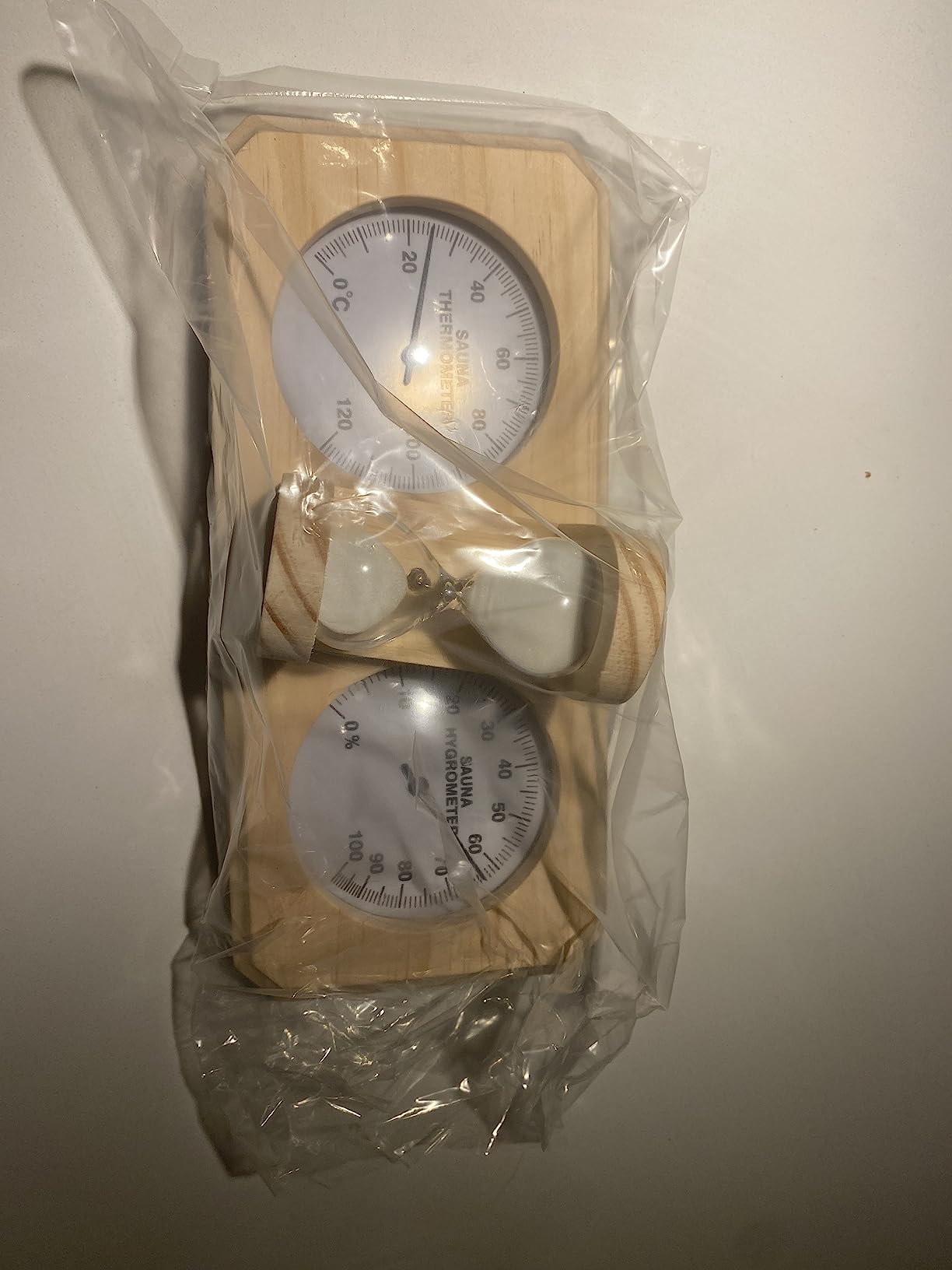 ikare Sauna Thermometer and Hygrometer 3 in 1, Wall-Mounted Thermometer | Wooden Sauna 15 Minute Hourglass Sand Timer, Wall-Mounted Sauna Room Accessories customer photo 1