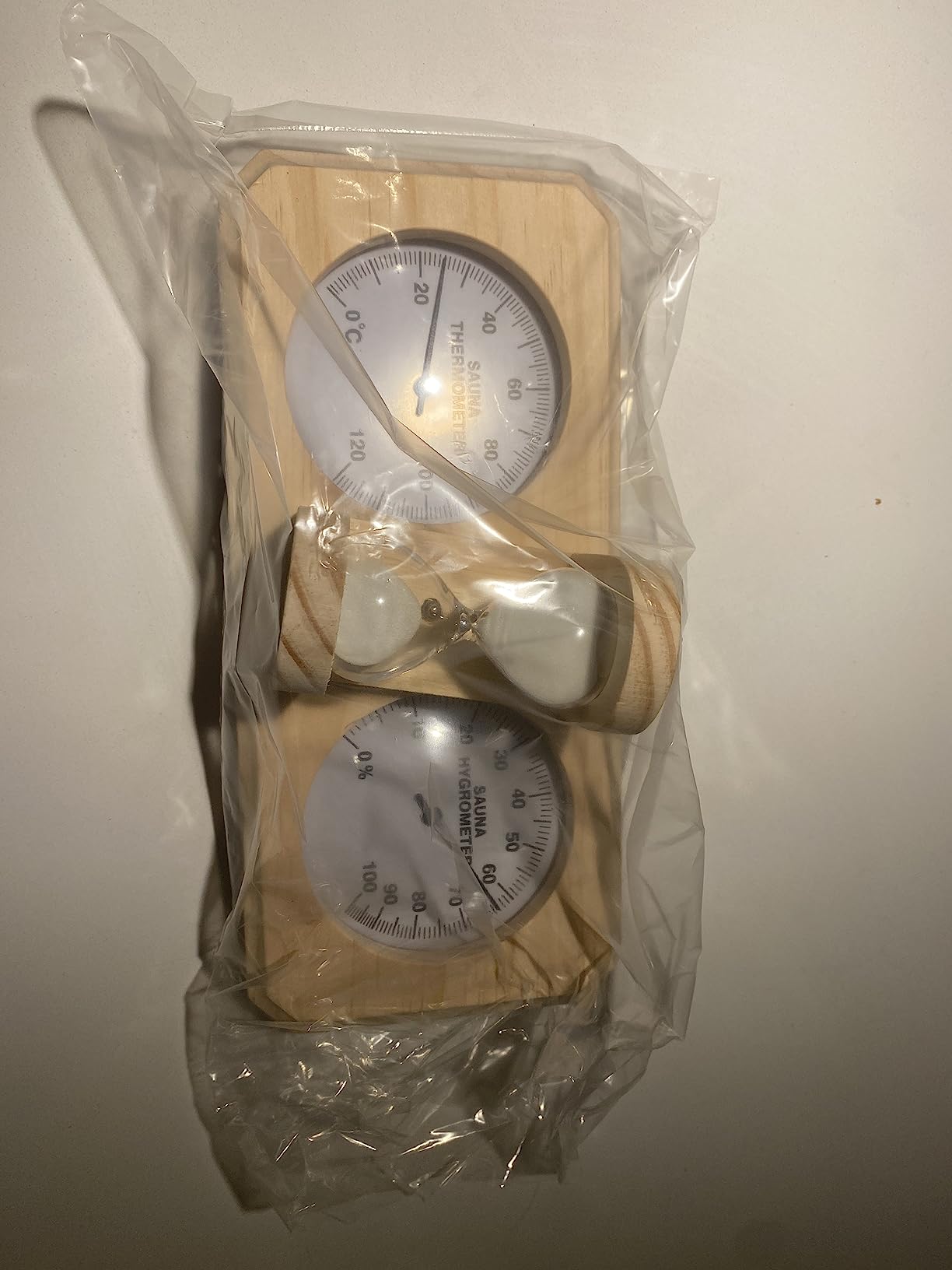 ikare Sauna Thermometer and Hygrometer 3 in 1, Wall-Mounted Thermometer | Wooden Sauna 15 Minute Hourglass Sand Timer, Wall-Mounted Sauna Room Accessories customer photo 2