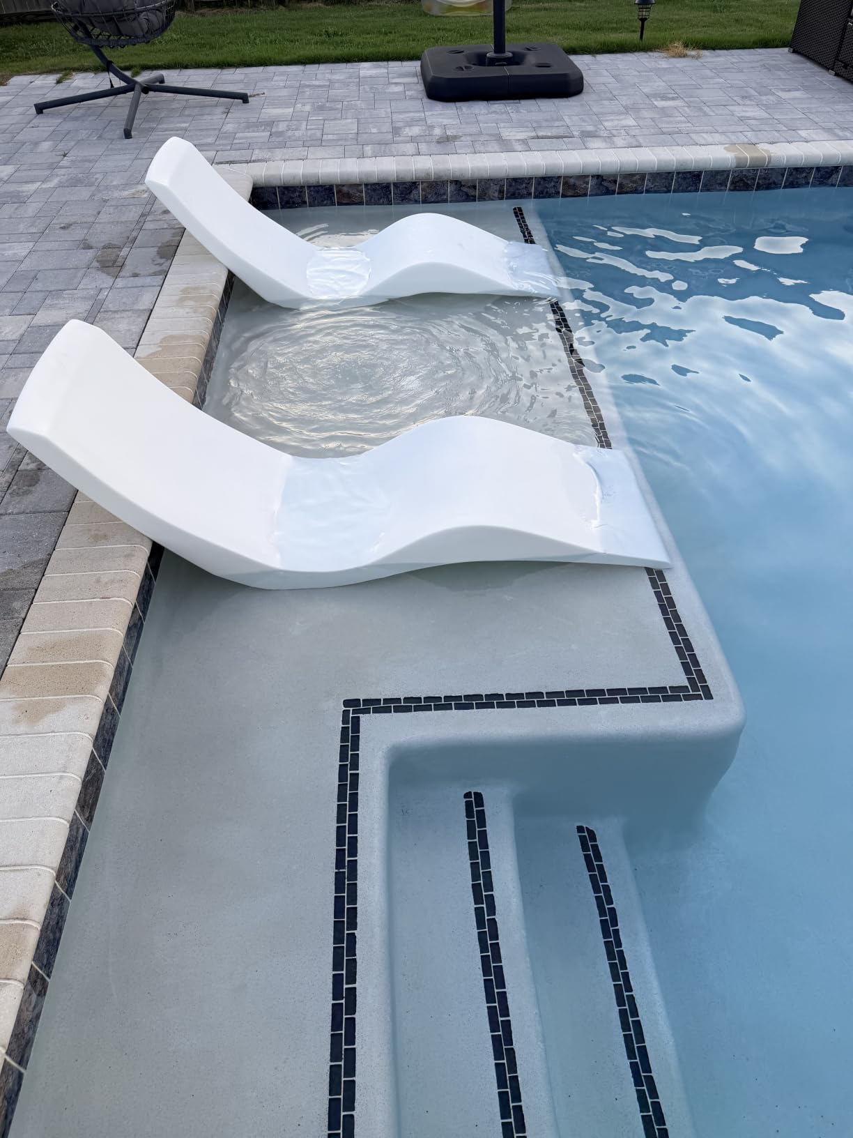 Aqua Outdoors Luxury In-Pool Chaise Lounge Chairs, 2-Pack for Tanning Ledge & Sun Shelf, Water-Weighted Pool Loungers customer photo 2