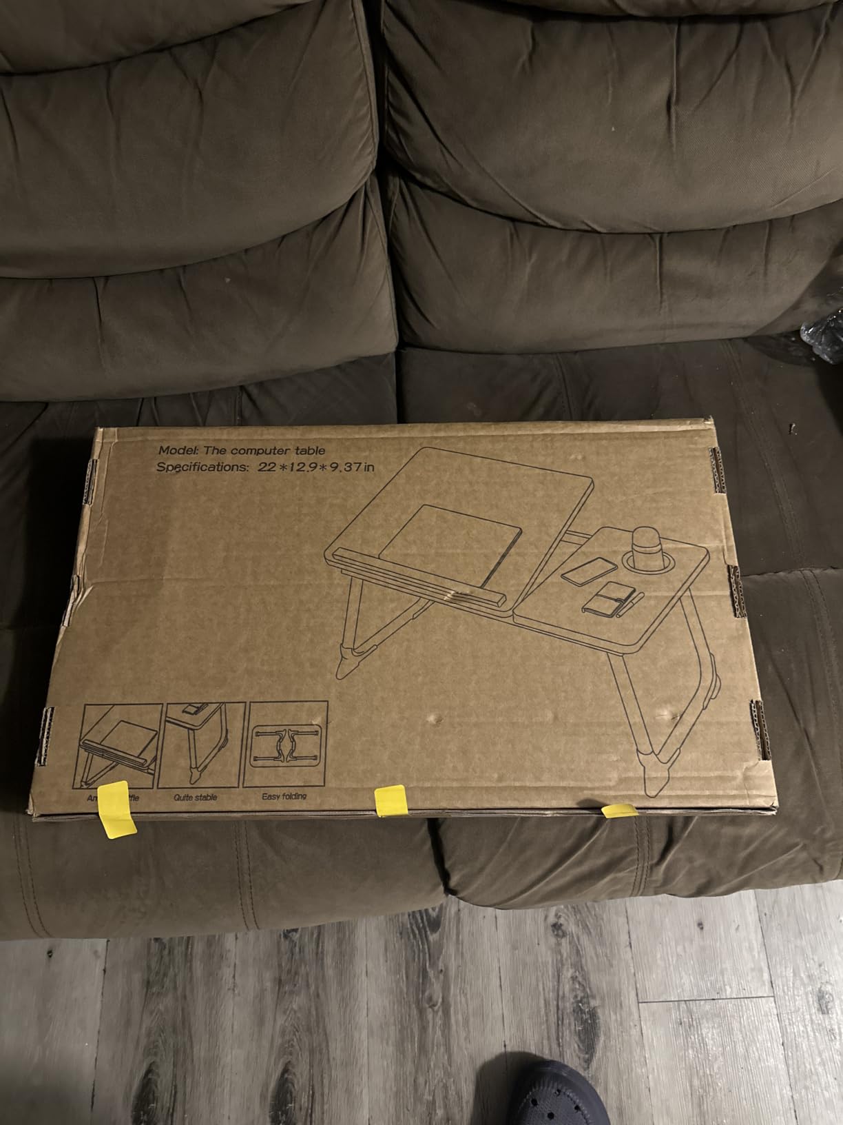 Laptop Desk for Bed Couch,Lap Desk for Laptop,Portable Laptop Stand for Desk,Small Adjustable Laptop Desk,Foldable Bed Table for Laptops and Writing, Bed Tray Table with Cup Holder(Black) customer photo 2