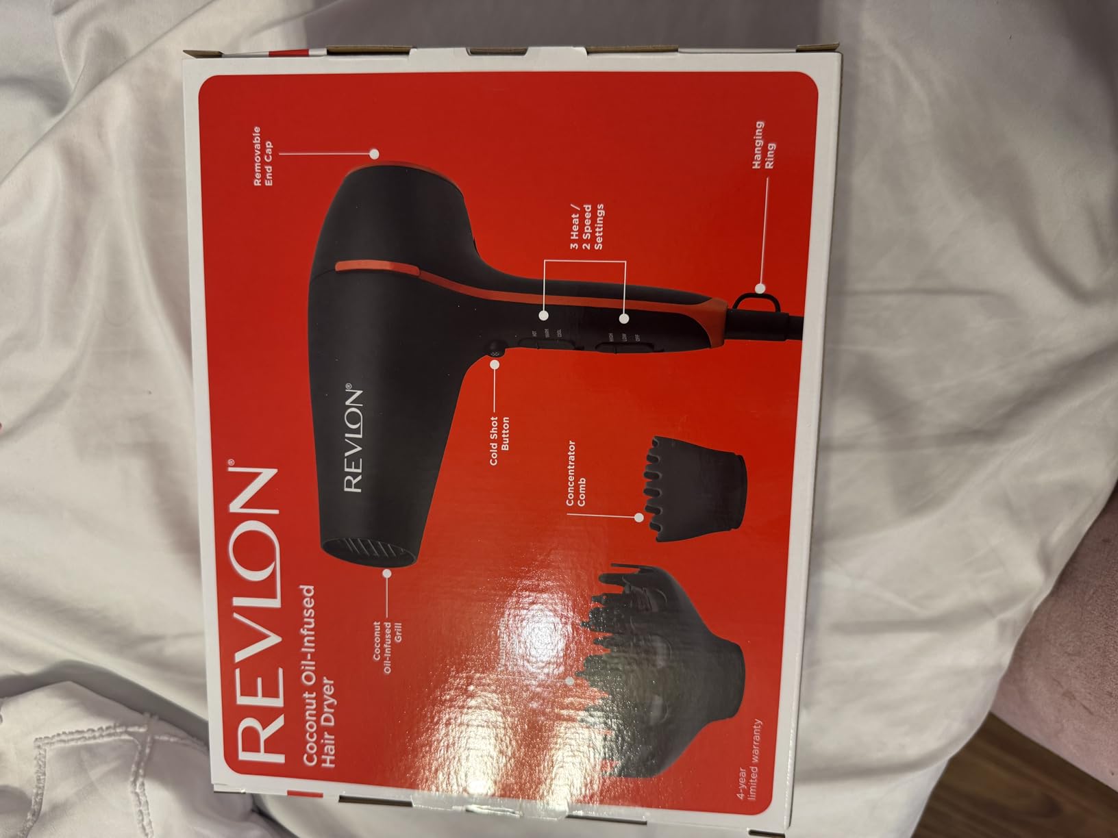 REVLON SmoothStay 1875 Watt Coconut Oil Infused Hair Dryer with Diffuser | Ionic Ceramic Blow Dryer, Frizz Control, Shine and Volume, Lightweight Dryer with Concentrator for Smooth or Curly Styles customer photo 1