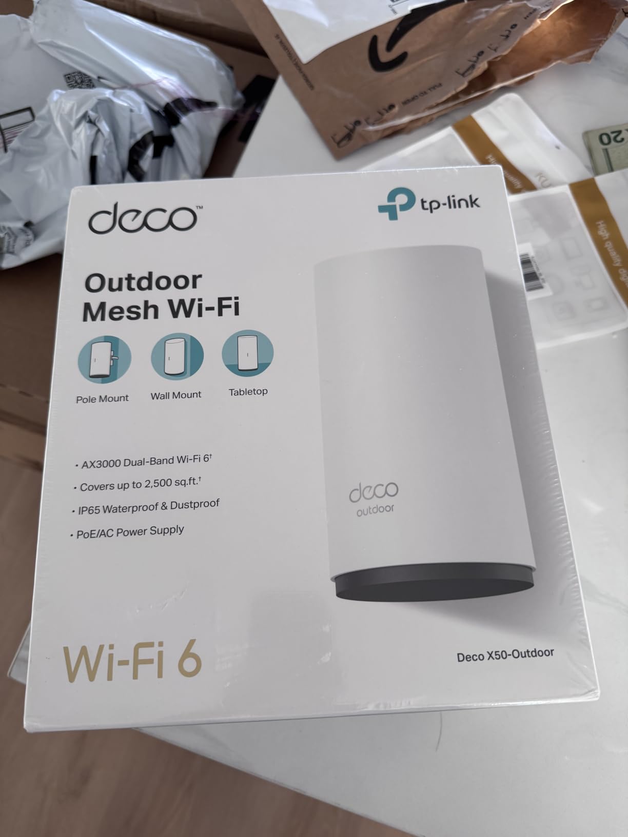TP-Link Deco Outdoor WiFi (X50-Outdoor) AX3000 Dual Band WiFi 6 | Dual Gigabit Ports, Weatherproof, Works with Deco Mesh, Pole/Wall/Table Mount customer photo 2