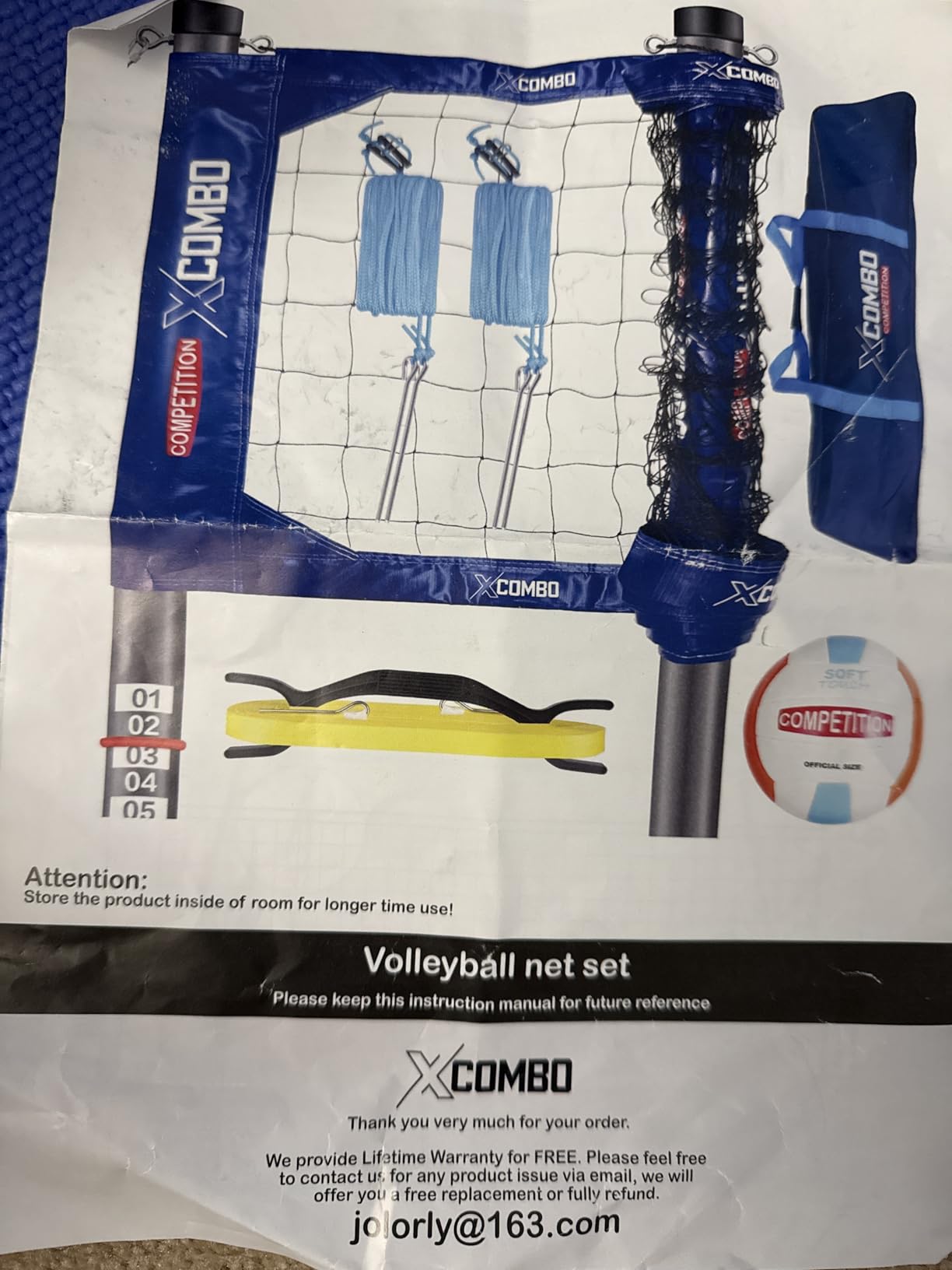 Professional Volleyball Net Set Heavy Duty for Outdoor Backyard Portable with Aluminum Adjustable Height Scoring Poles, Regulation Nets System for Tournament, Grass customer photo 1