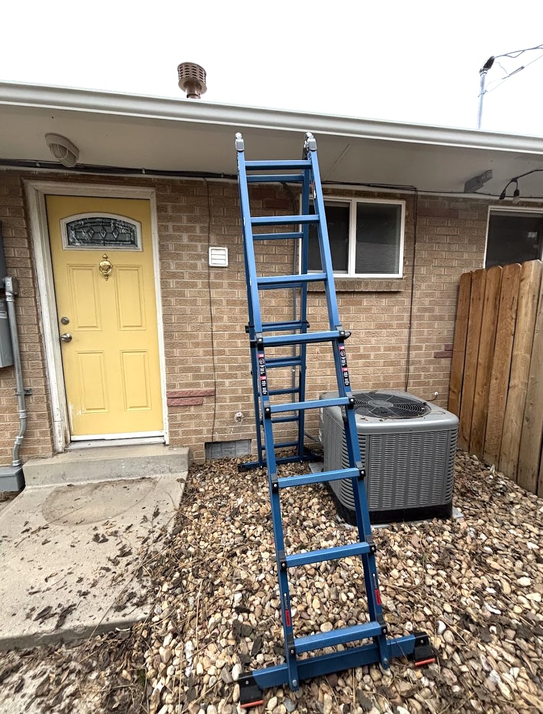 LANBITOU Ladder A Frame Extension 14Ft Multi Position for Home 330lbs | 2mm Thickness Aluminum, Telescoping, Anti-Slip Feet, ANSI Approved, Storage Folding, Security Load for Stairs Indoor Outdoor Roof customer photo 1