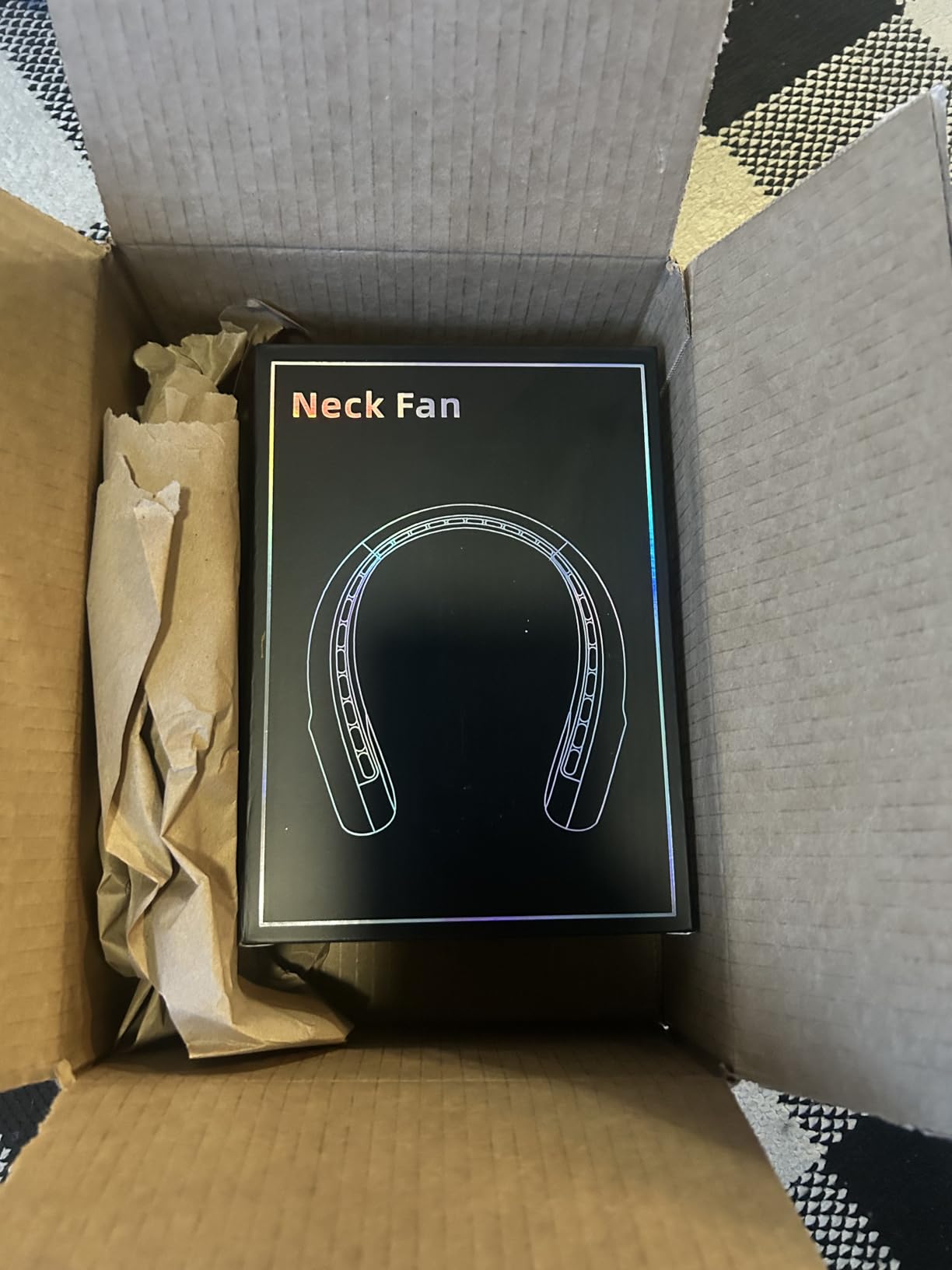 KIDEE Neck Fan, Portable Bladeless Neck Fans, Upgrade 360 Degree Airflow, Super Quiet, 3 Speeds, 4000mAh Personal Wearable Neck Fan, Upgraded Cooling Air Volume USB Rechargeable Hands Free Fan customer photo 1