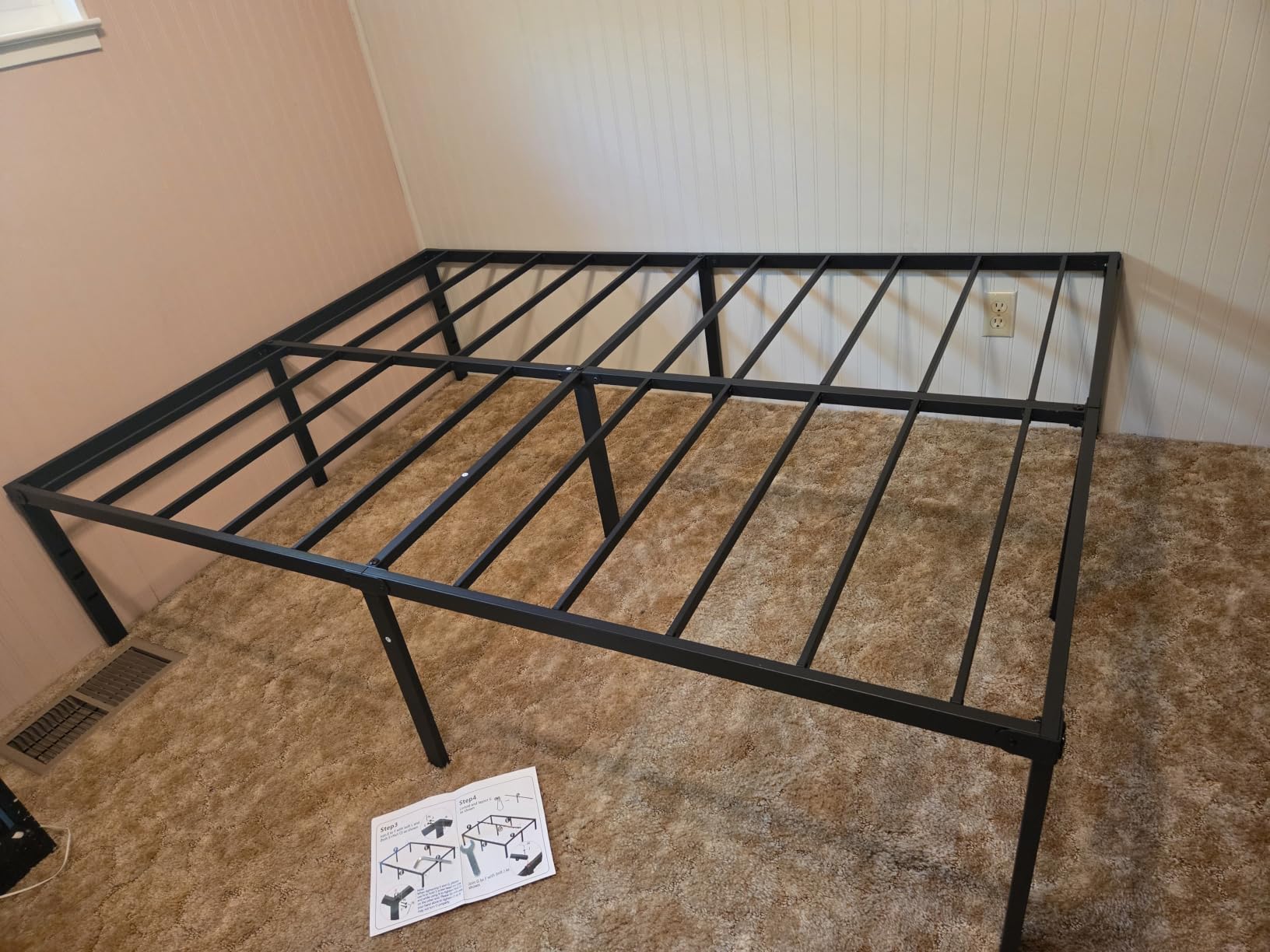 Hafenpo 14 Inch Queen Bed Frame - Sturdy Metal Platform Queen Size, No Box Spring Needed, Heavy Duty, Easy Assembly, Strong Bearing Capacity, Under Bed Storage, Black customer photo 2