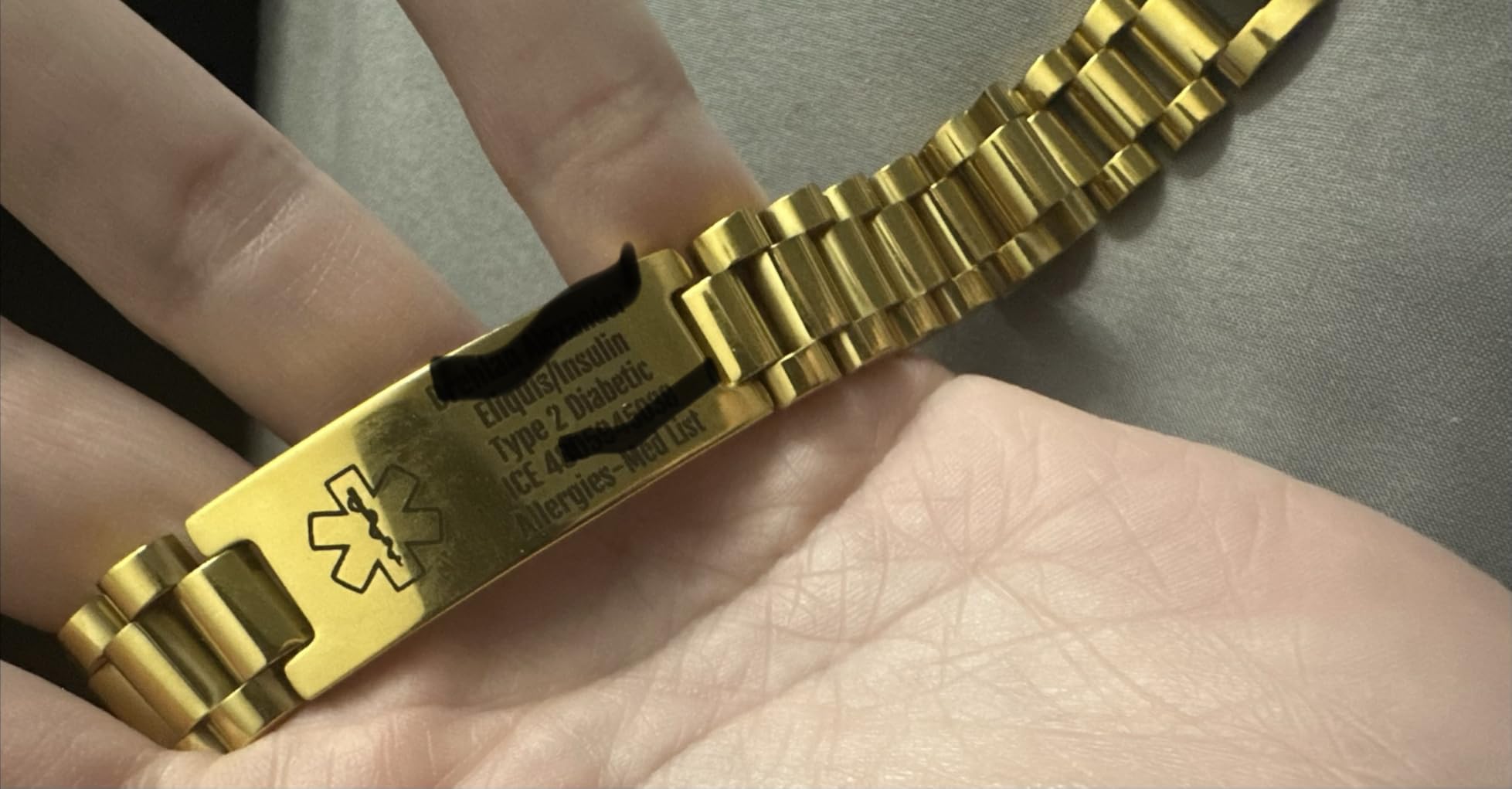 Medical ID Bracelet for Men: Free Engraving Black Masculine Watch Band Style Medical Alert Wristband Personalized Medic ID Bracelet Jewelry for Men customer photo 2