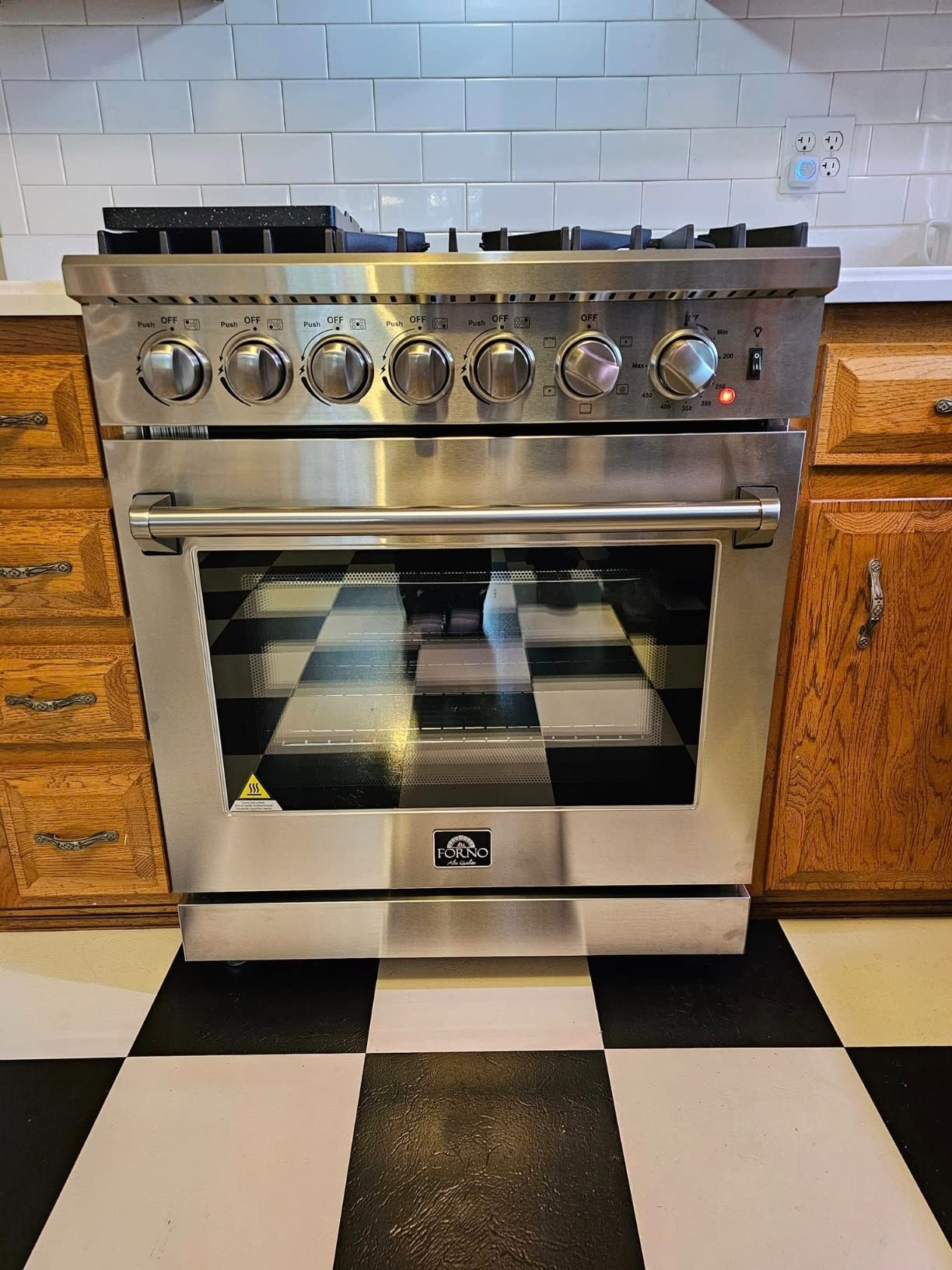 FORNO Lazio Dual Fuel 30 Inch Gas Range Electric Oven Freestanding 5 Sealed Burners 69,500 BTU Stove-Top Output, Electric Oven Includes Air Fryer and Griddle customer photo 2