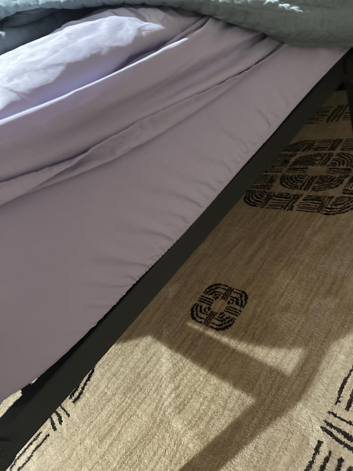 NEW JETO Metal Bed Frame, Queen Size Bed Frame with Storage Space, 18 Inch | Heavy Duty Sturdy Mattress Foundation, Easy Assembly, No Box Spring Needed, Black customer photo 1