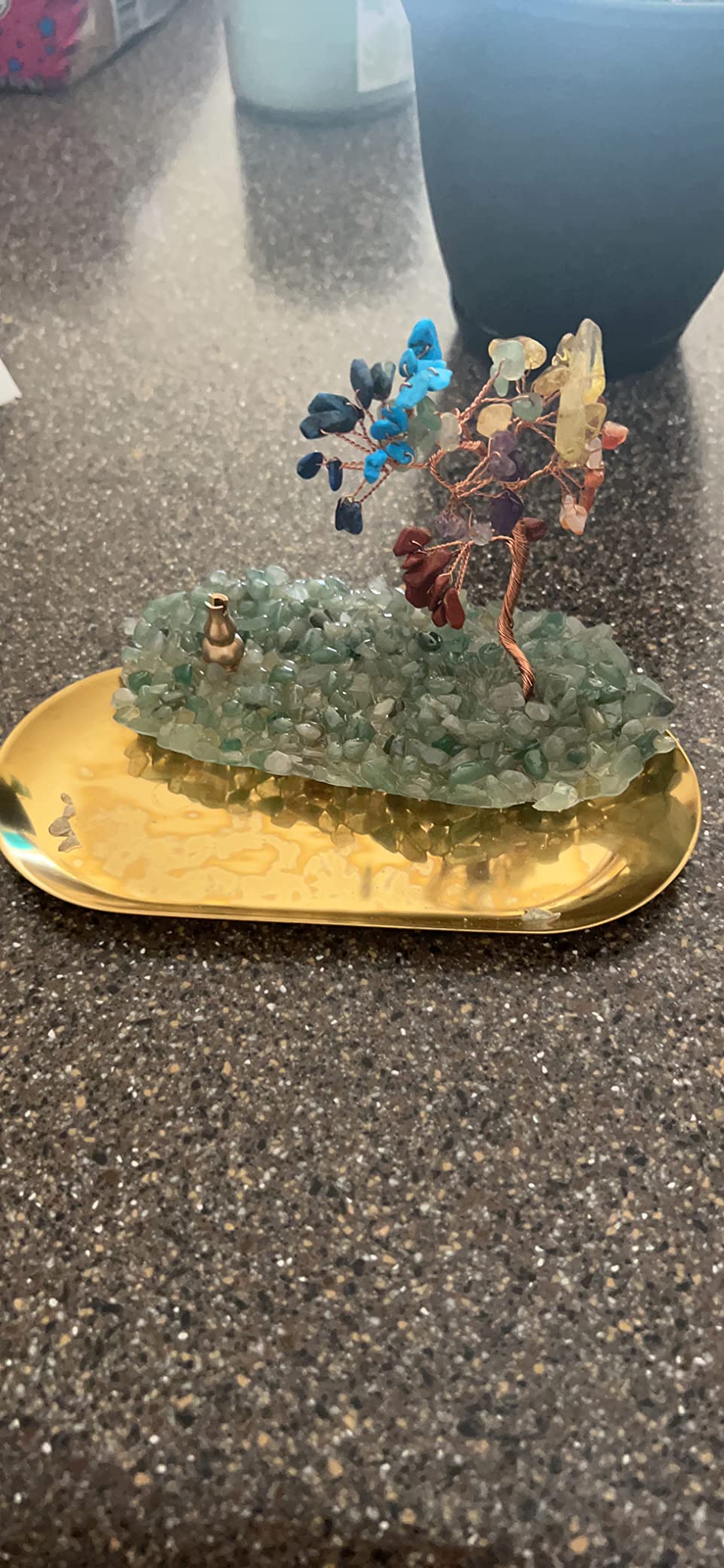Backflow Incense Burner Ceramic Incense Waterfall 7 Chakras Crystal Tree Incense Holder Namaste Yoga Meditation and Home Decor customer photo 2