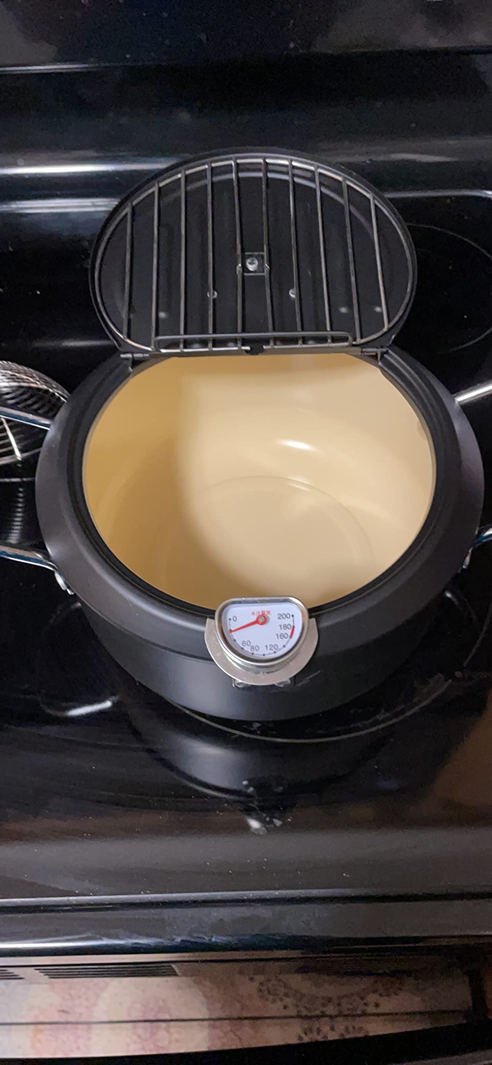 Japanese Tempura Nonstick Deep Fryer Pot with Thermometer, 3.5L/10in customer photo 1