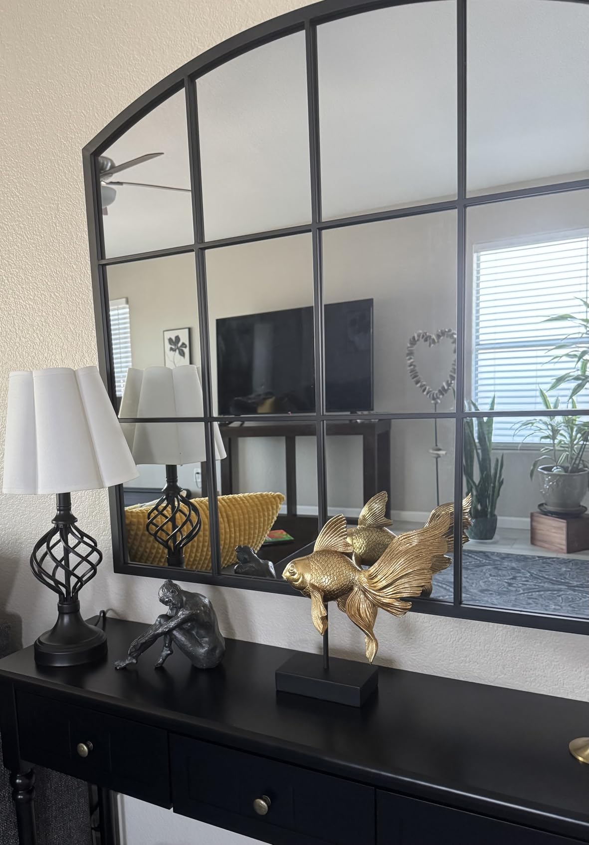 WAMIRRO Wide Window Pane Black Mirror, 28