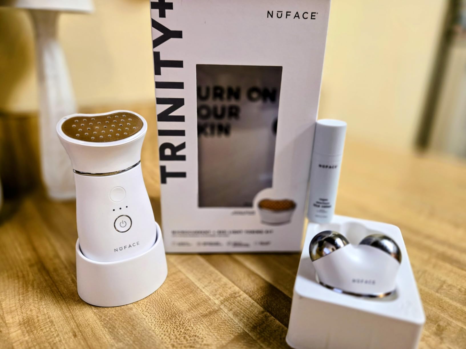 NUFACE Trinity+ Facial Massager + LED Red Light Therapy - Wrinkle Reducer, Skin Tightening & Lifting for Face & Neck, FDA-Cleared customer photo 2