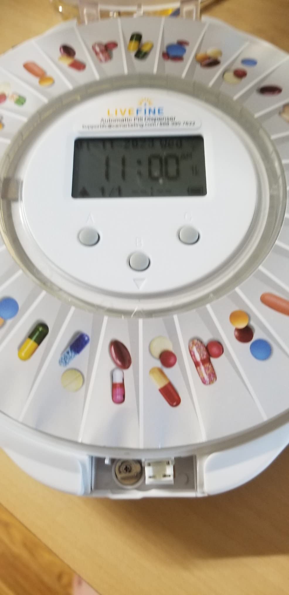 LiveFine Auto WiFi Pill Dispenser for Elderly, 28-Day Supply, Frosted Lid | For families managing a loved one's vitamins or prescriptions - 9 daily alarms and remote app monitoring simplify dosing customer photo 1