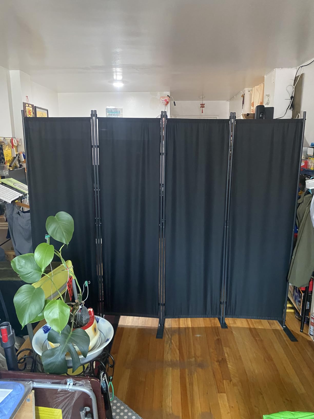 Room Divider 4 Panel-88''Wide, 6FT Room Dividers and Folding Privacy Screens | Wider Metal Base & Non-wobbly customer photo 1