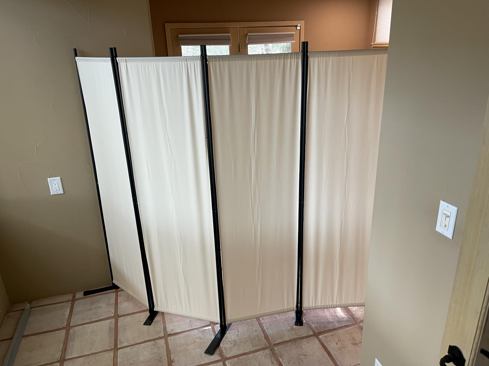 Room Divider 4 Panel-88''Wide, 6FT Room Dividers and Folding Privacy Screens | Wider Metal Base & Non-wobbly customer photo 2