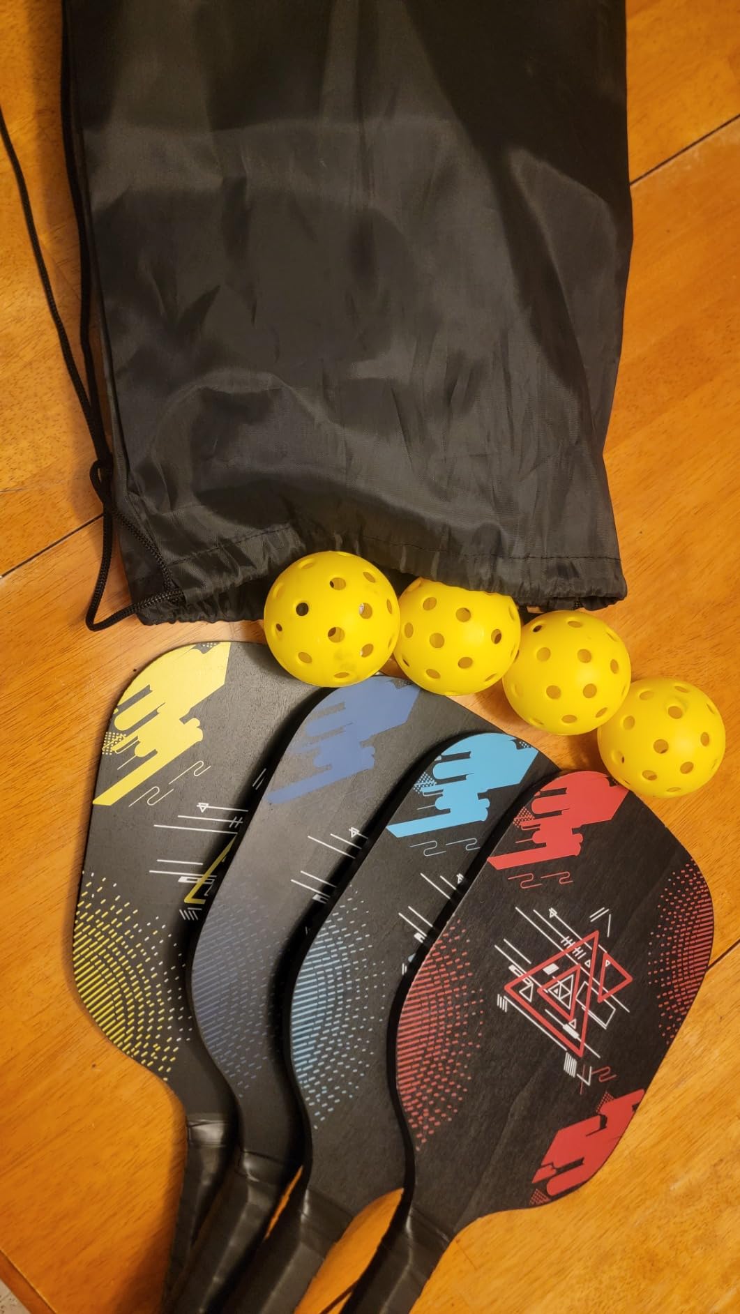Pickleball Paddles Set of 4, Wood Pickleball Set with Comfort Grip | 4 Cooling Towels, 4 Pickleball Balls & Carry Bag. Cushion Grip Wood Paddle Set for Men, Women, Beginners customer photo 2