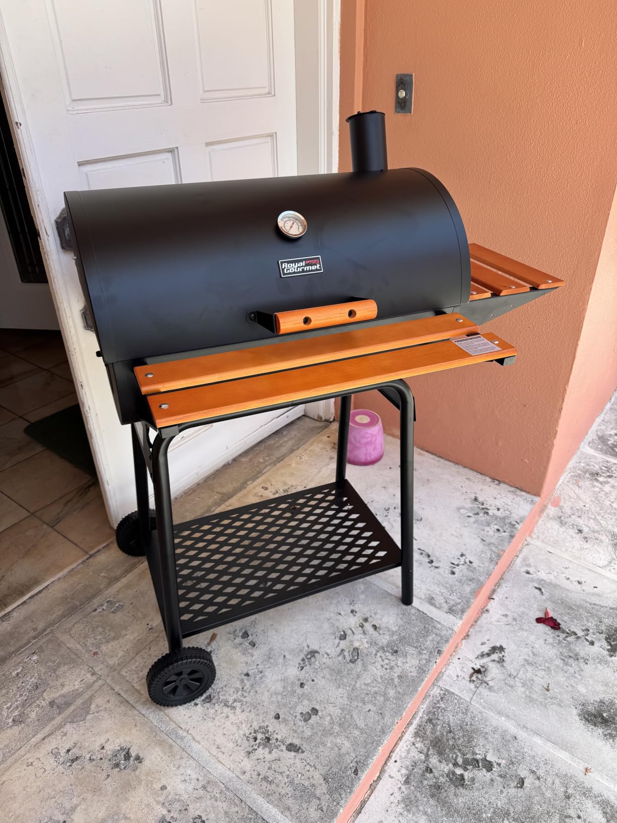 Royal Gourmet CC1830V 30 Barrel Charcoal Grill with Side Front Table customer photo 1
