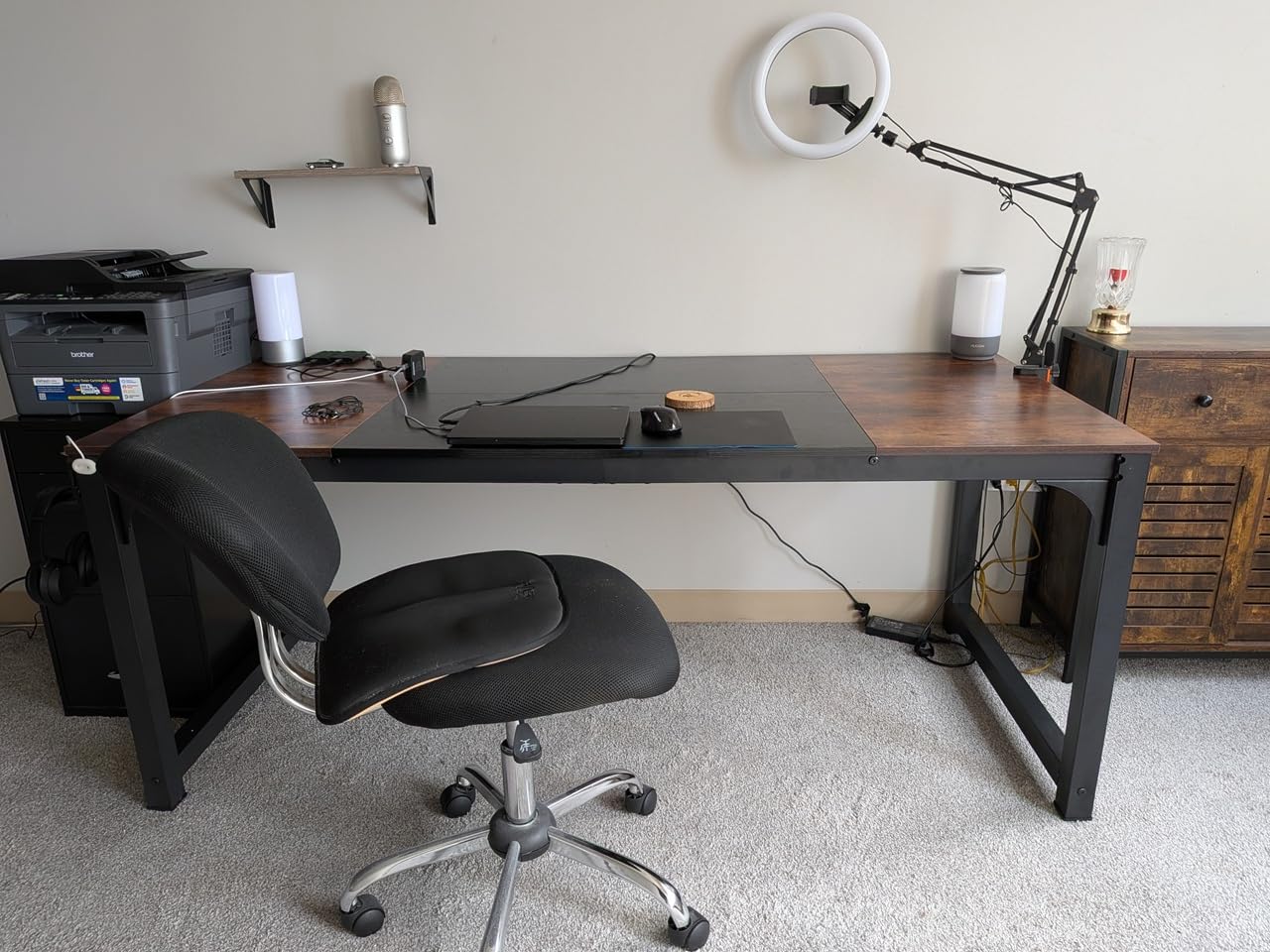 Tribesigns Modern Computer Desk, 78.7 x 39.4 inch X Large Executive Office Desk Computer Table Study Writing Desk Workstation for Home Office,Rustic/Black customer photo 2