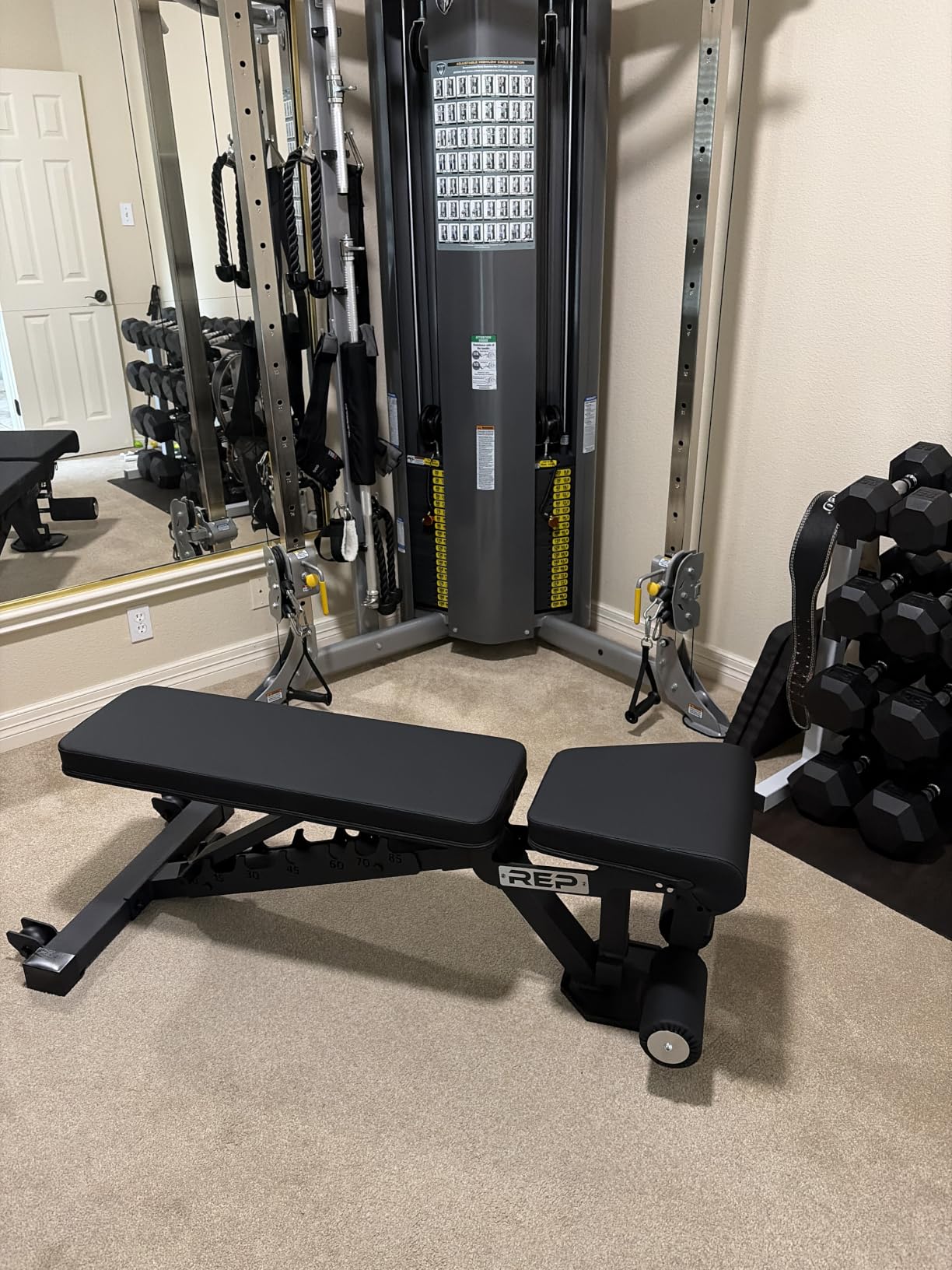 REP FID Foldable Weight Bench, Incline Decline Chair for Home Gym, Compact Portable Stationary Equipment, Heavy Duty Strength Training Platform, Adjustable Situp Dumbbell Workout Support, AB-3000 customer photo 2