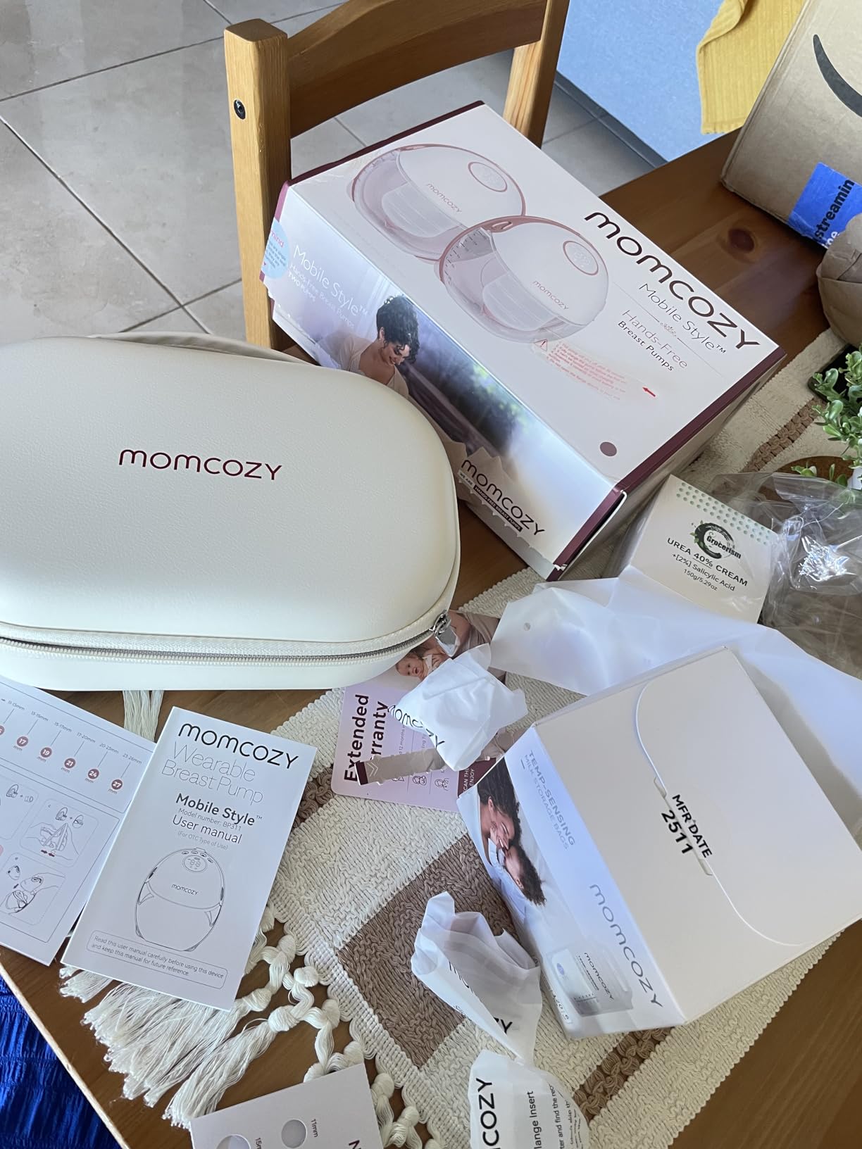 Momcozy Breast Pump Hands-Free Mobile Style Wearable M6 24mm, 2Pcs Cozy Red | Breastfeeding Pump Ideal Rhythm for More Milk, DoubleFit Flange More Fit and Discreet with 3 Modes 9 Levels customer photo 1
