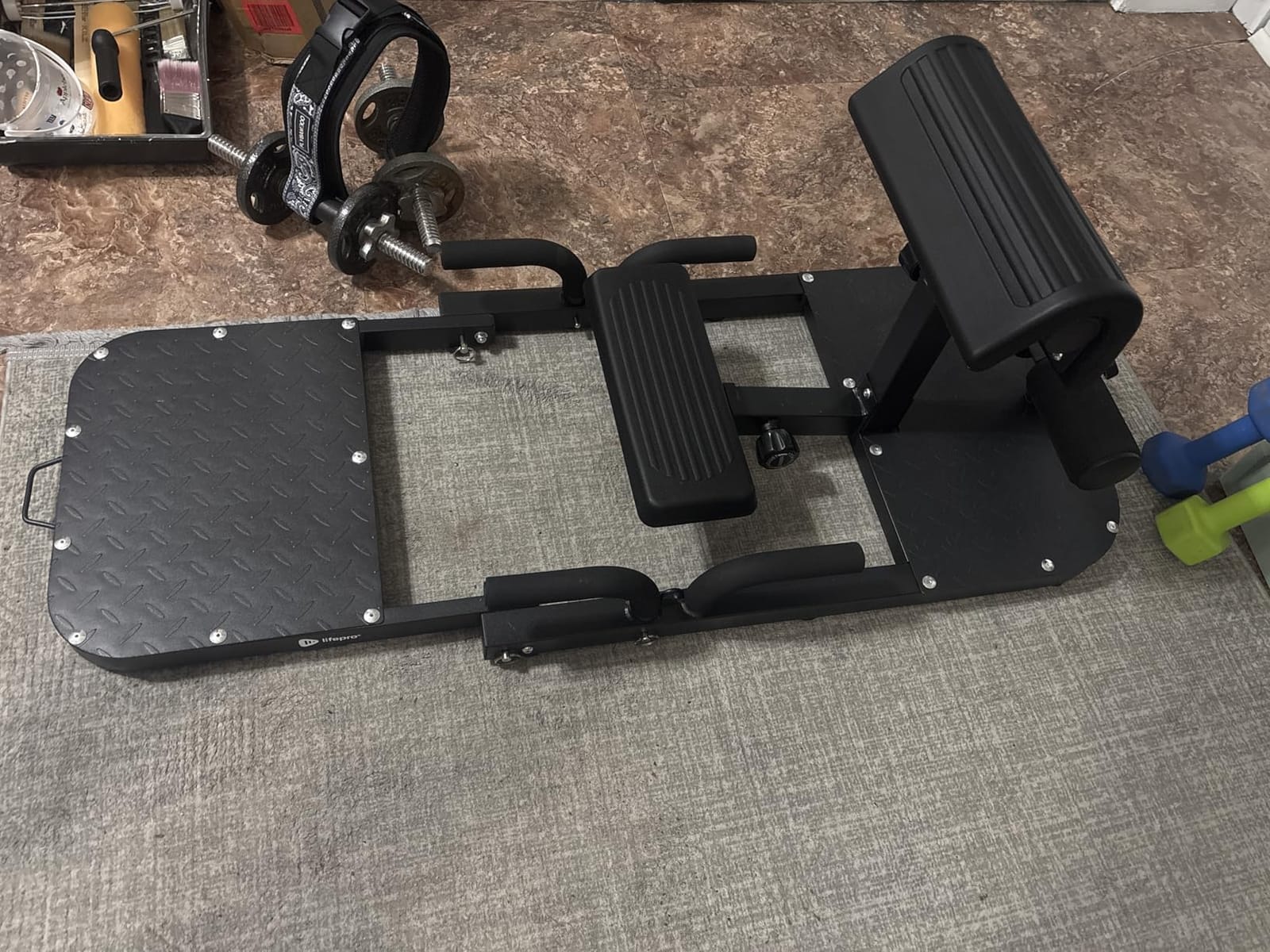 Lifepro GluteBlast Hip Thrust Machine - Foldable, Home Gym, 220 lb Cap | Sissy squat + hip thrust bench, powder-coated steel, PU leather pad, folds with wheels customer photo 2