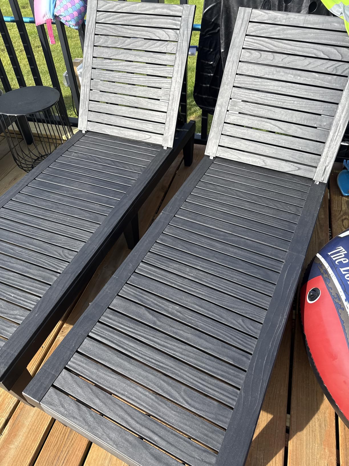 EUNHOO Outdoor Chaise Lounge Set of 2, Adjustable Pool Lounge Chair with 5 Positions Backrest, Waterproof Sun Loungers for Garden Pool Beach Patio Deck Sunbathing customer photo 2