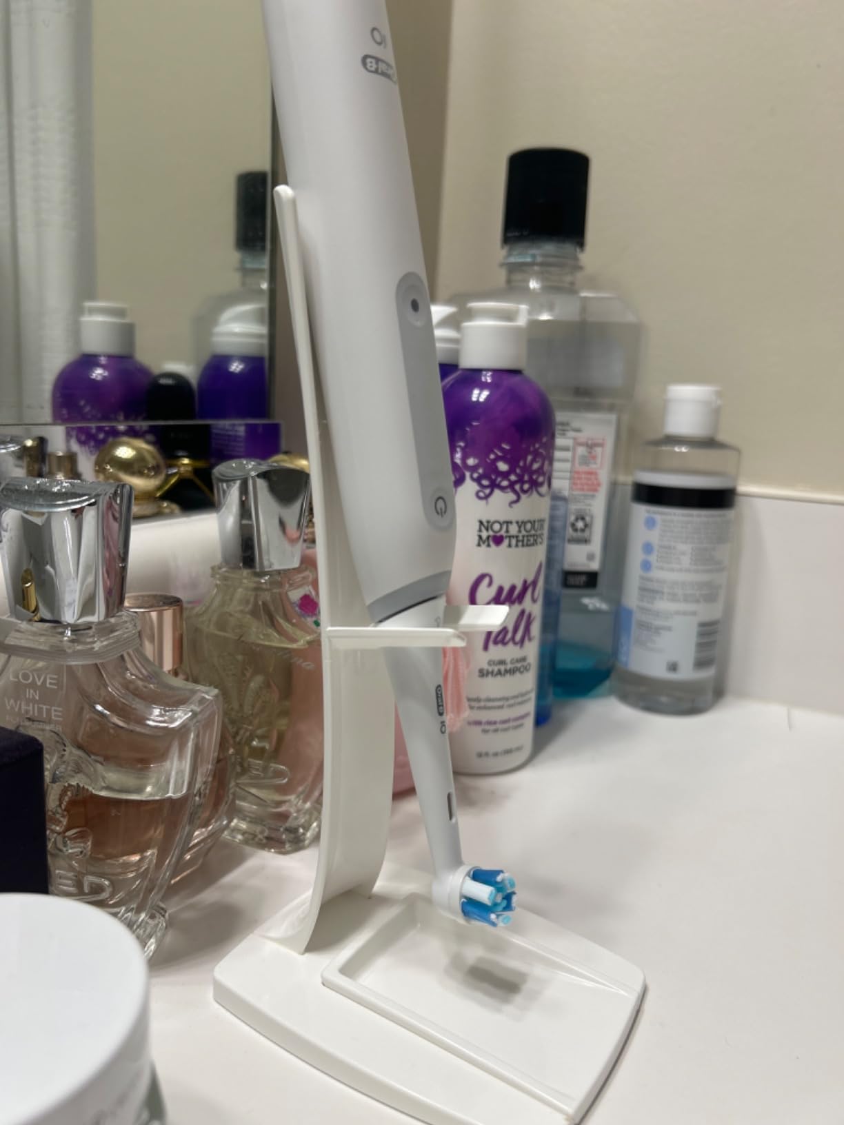 Hygienic No-Mess Inverted Electric Toothbrush Holder Stand, Easy Cleaning, 8