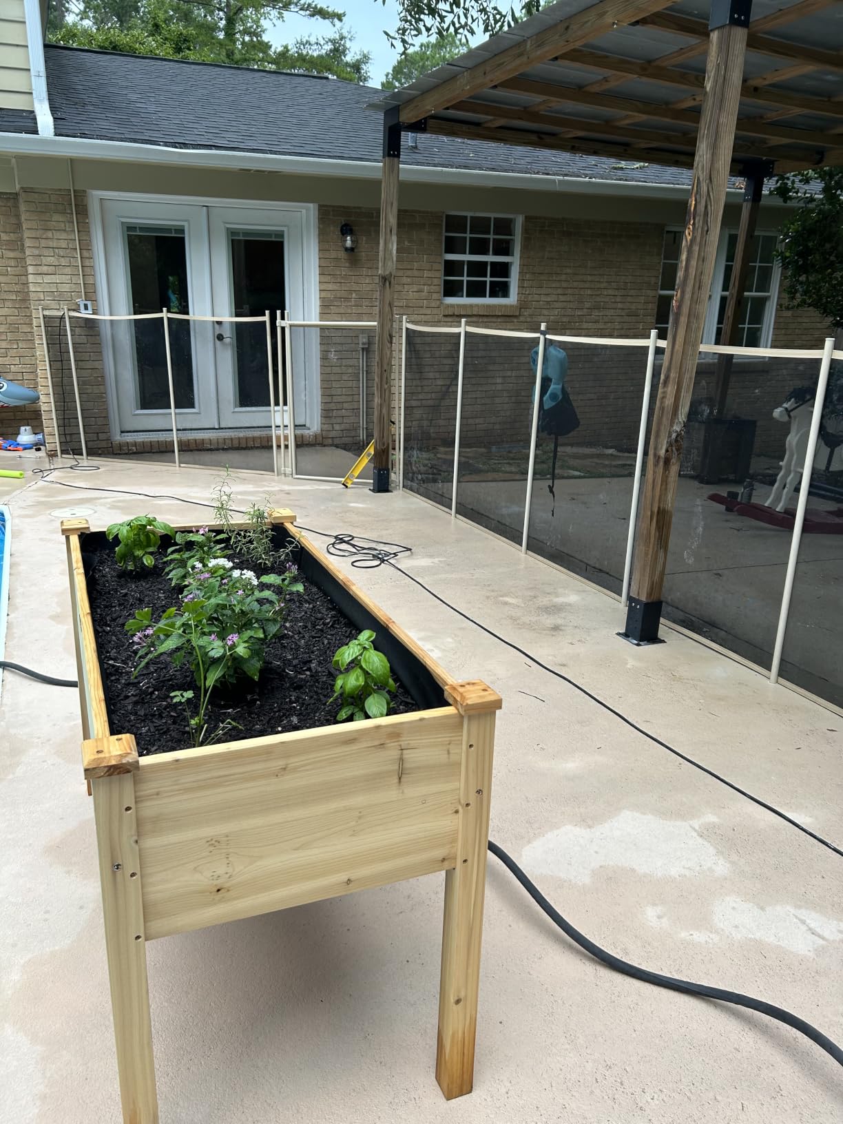 Best Choice Products 72x24x30in Raised Garden Bed, Elevated Wood Planter Box Stand for Backyard, Patio, Balcony w/Divider Panel, 6 Legs, 300lb Capacity - Acorn Brown customer photo 2