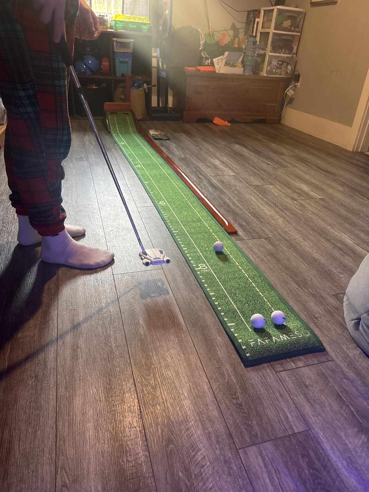 Golf Putting Mat, Putting Green Indoor with Ball Return - Golf Gifts for Men Christmas, Golf Training Aid for Home Office, Portable Putting Training Mat for Men customer photo 2