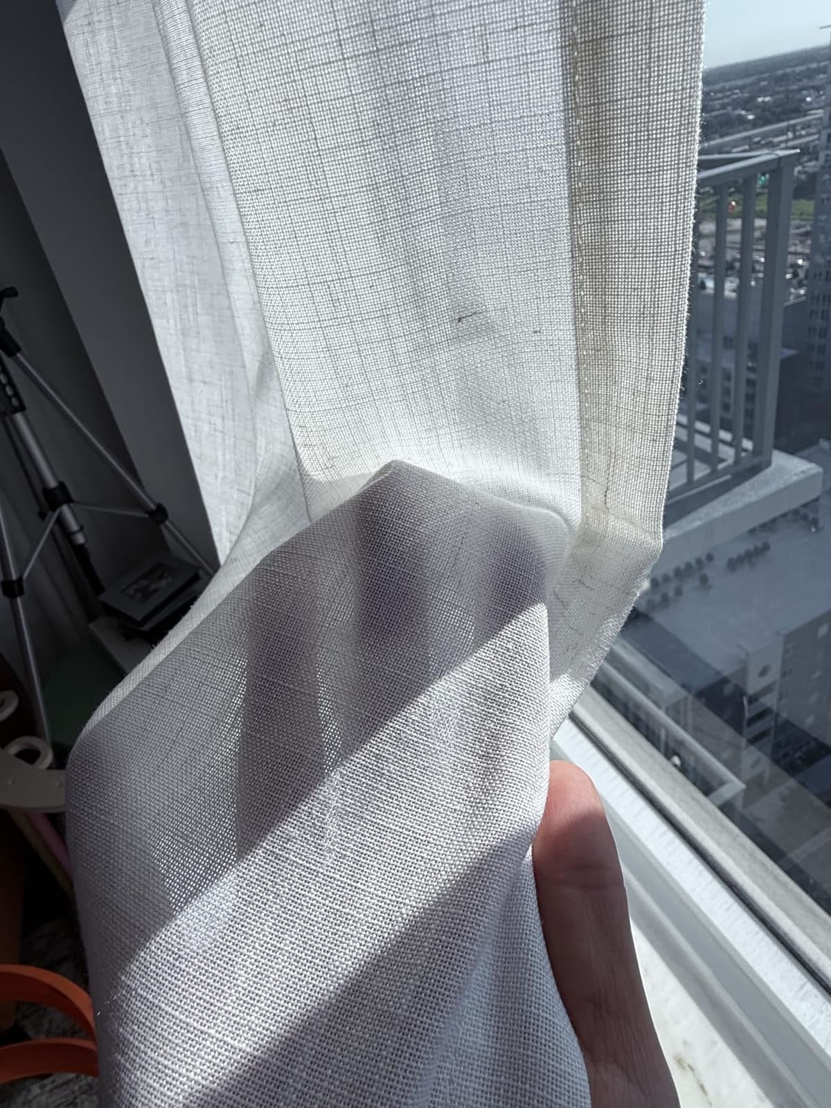 Nanspring White Linen Curtains 84 inches Long for Bedroom Back Tab Light Filtering Privacy Sheer Modern Farmhouse Coastal Decor Off Cotton Textured Gauze Curtain Living Room 2 Panel Set customer photo 1