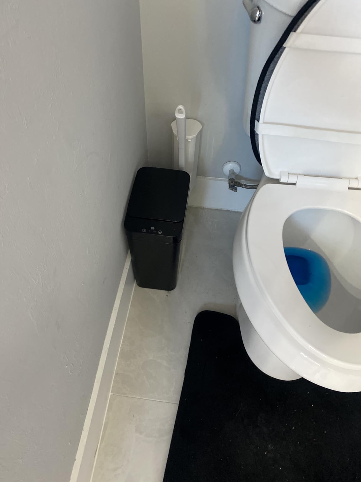 Touchless Bathroom Trash Can - 2.5 Gallon Smart Trash Can Sensor Motion | Skinny Trash Bin with Lid - Electric, Narrow, Plastic, Auto Open - Small Slim Automatic Garbage Can (Black) customer photo 1