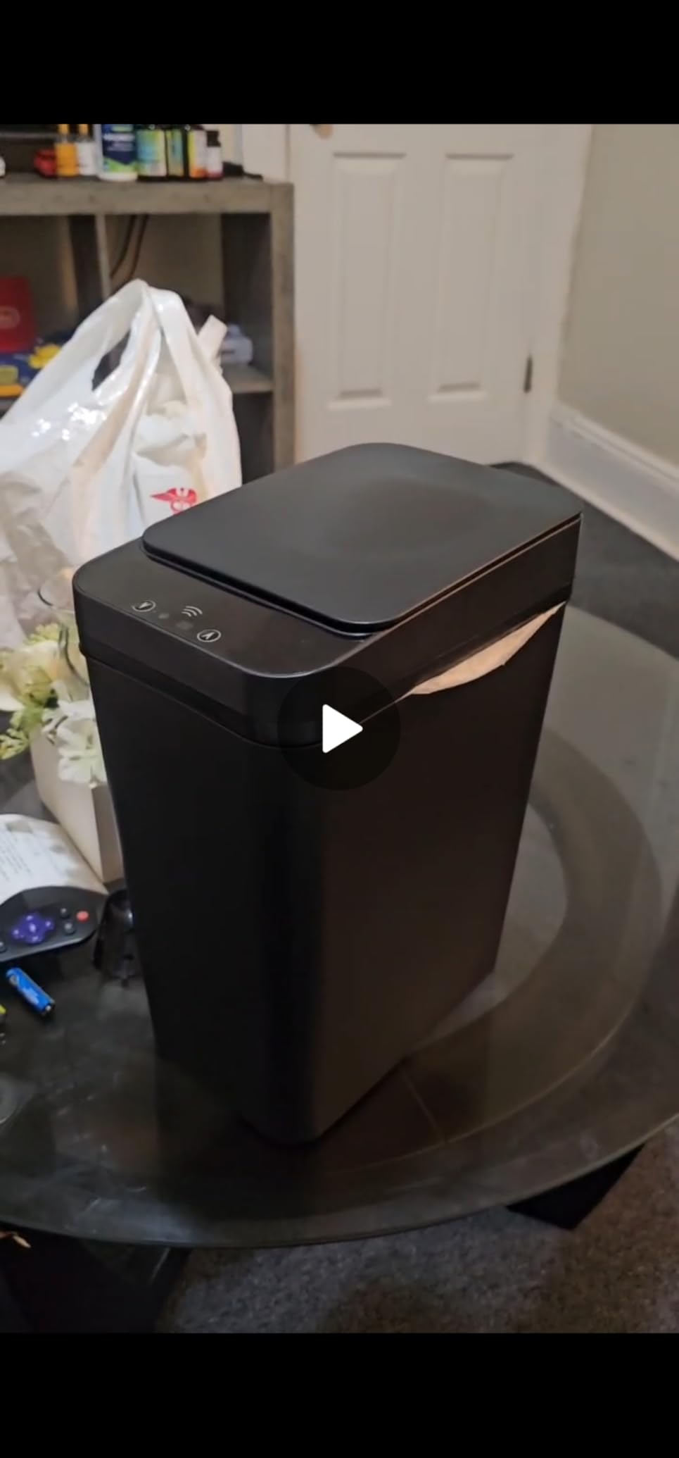 Touchless Bathroom Trash Can - 2.5 Gallon Smart Trash Can Sensor Motion | Skinny Trash Bin with Lid - Electric, Narrow, Plastic, Auto Open - Small Slim Automatic Garbage Can (Black) customer photo 2