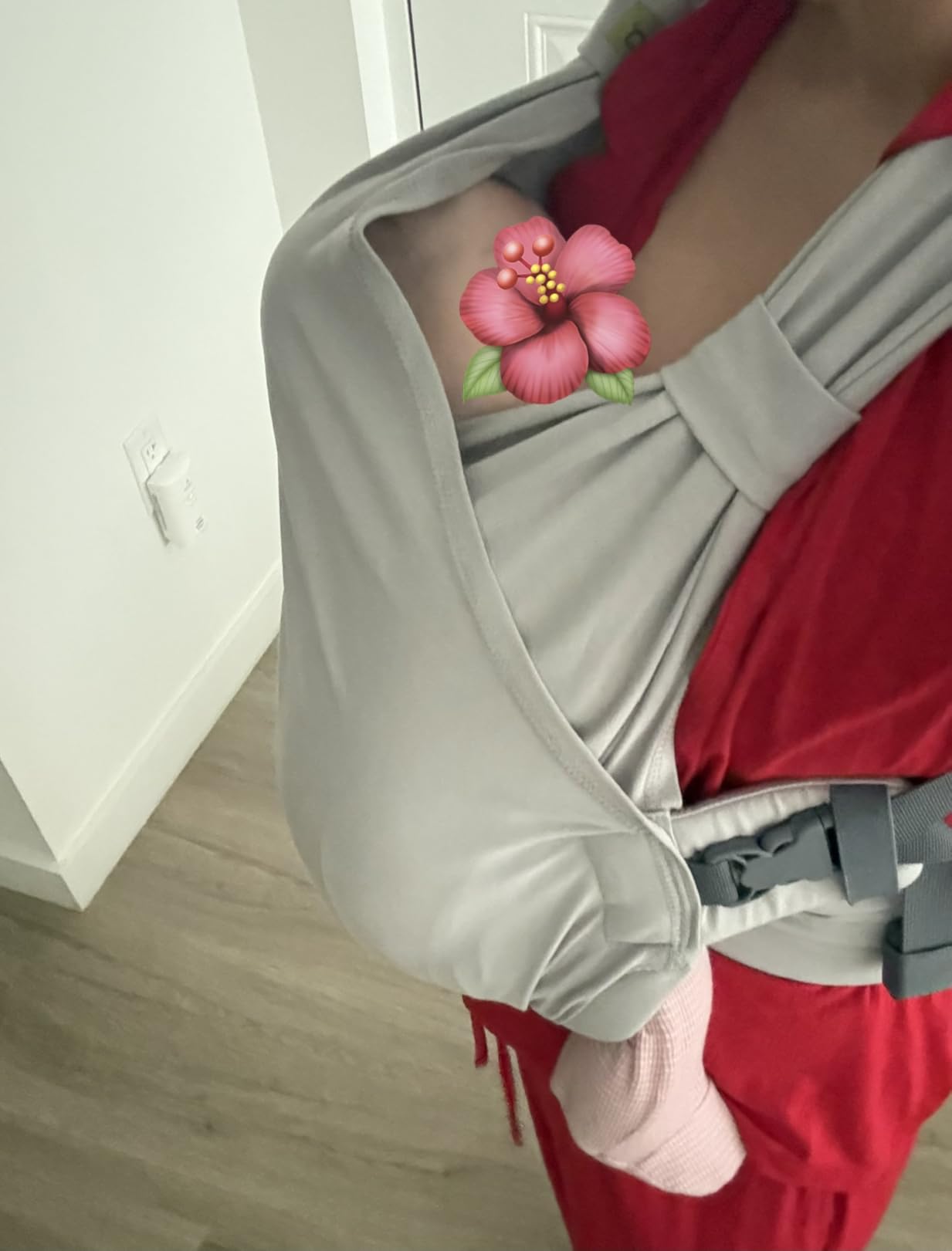 Boba Bliss Pre-Wrapped Baby Wrap Carrier, Newborn Sling, Gray | Stretchy Hybrid Sling that slips on in seconds, no tying, Hip-Healthy certified with Head Support for newborns 0-18 months. customer photo 1