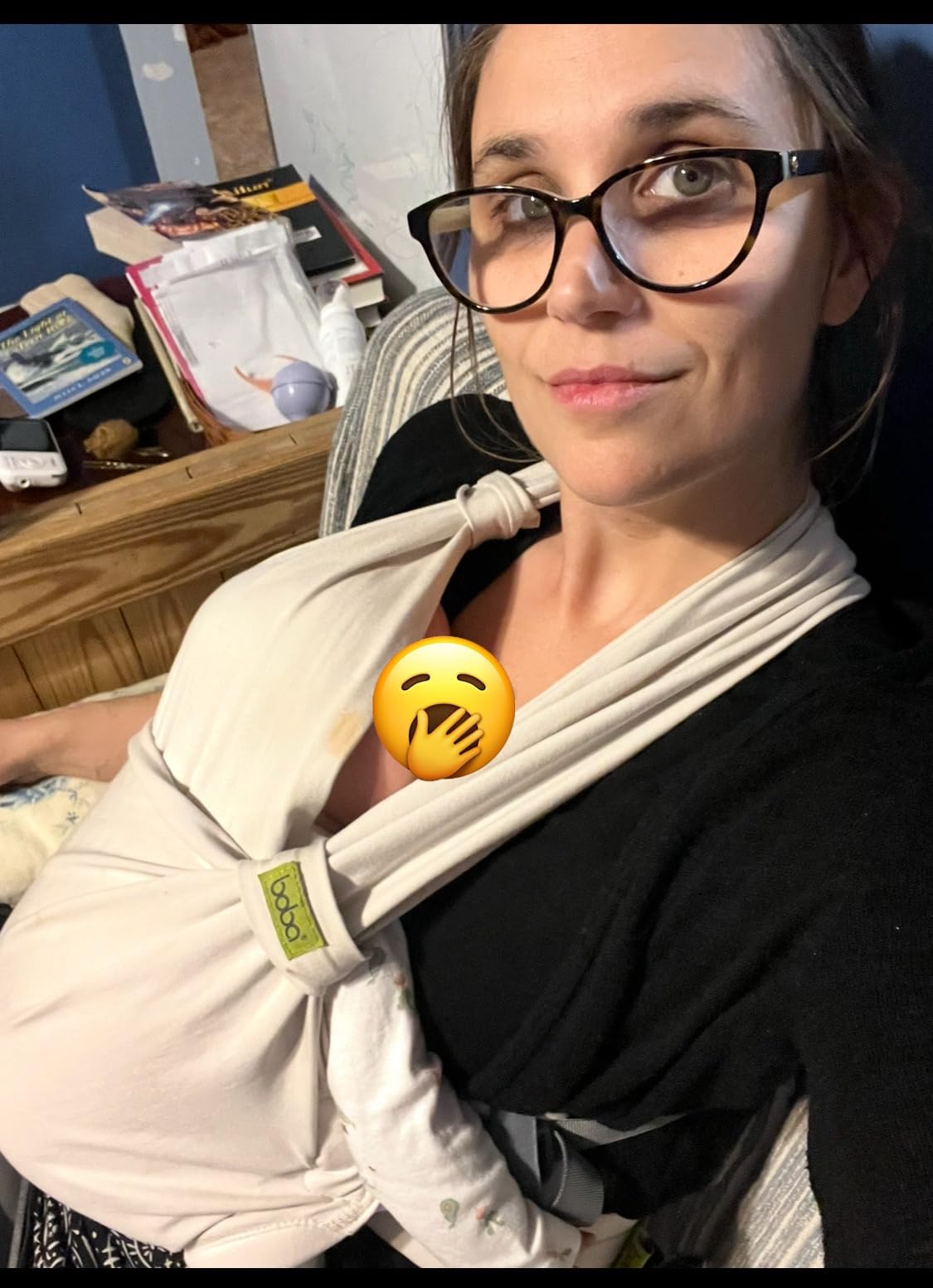 Boba Bliss Pre-Wrapped Baby Wrap Carrier, Newborn Sling, Gray | Stretchy Hybrid Sling that slips on in seconds, no tying, Hip-Healthy certified with Head Support for newborns 0-18 months. customer photo 2