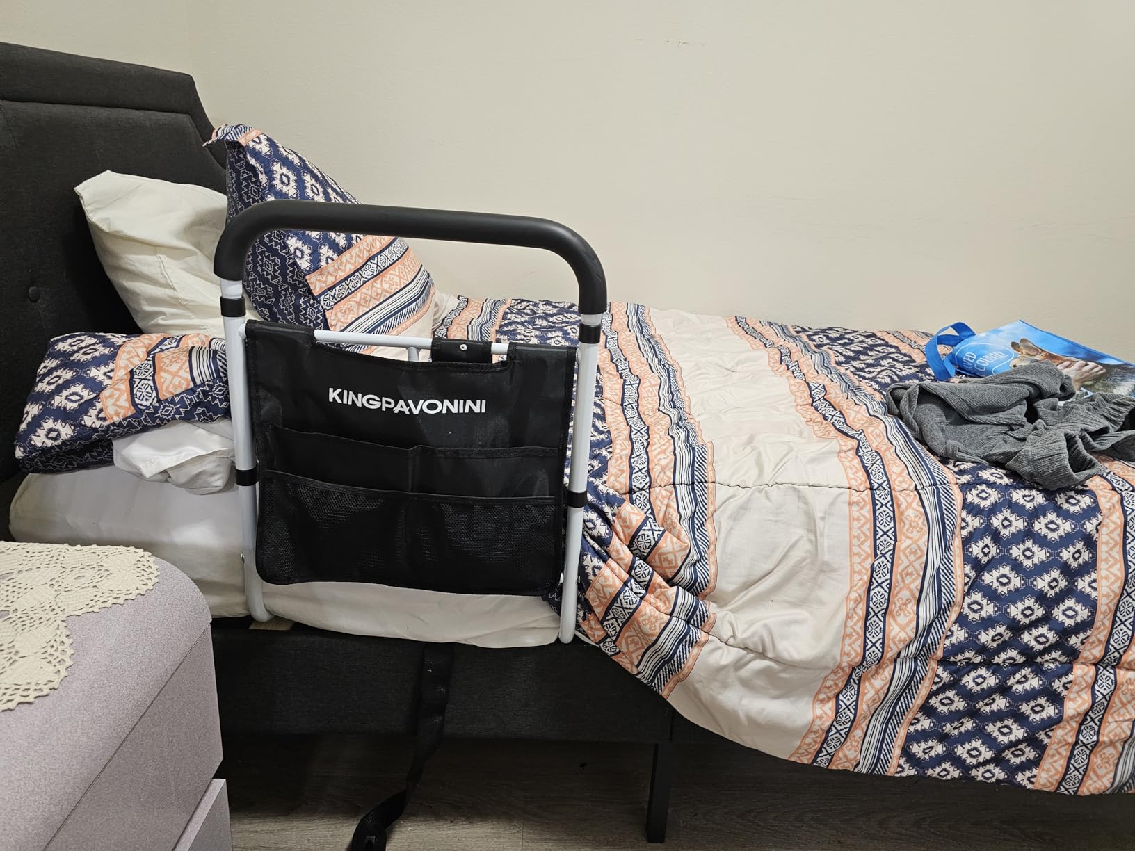 KingPavonini Bed Rails for Elderly Adults Safety, 380 LBS, Model BM03-1 | ASTM Approved, 2026 Upgraded Adjustable Bed Cane, Non-Slip Ergonomic Handle & Storage Bag, Tool-Free Bed Railings for Seniors customer photo 2