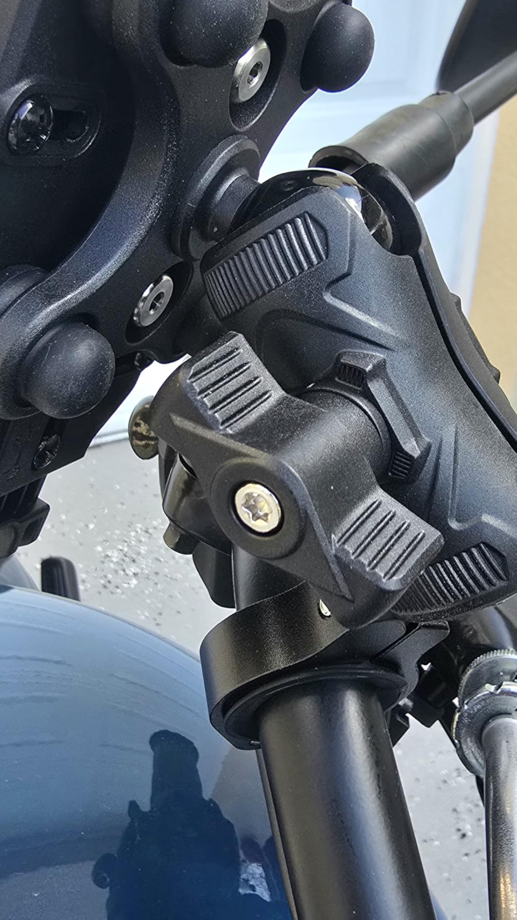 BRCOVAN Anti-Theft Motorcycle Phone Mount Holder with Vibration Dampener | with Secure Lock, Adjustable Size Handlebar Cellphone Cradle for Bike Bicycle Scooter ATV, Fit 5.4 - 7.2'' Smartphones customer photo 2