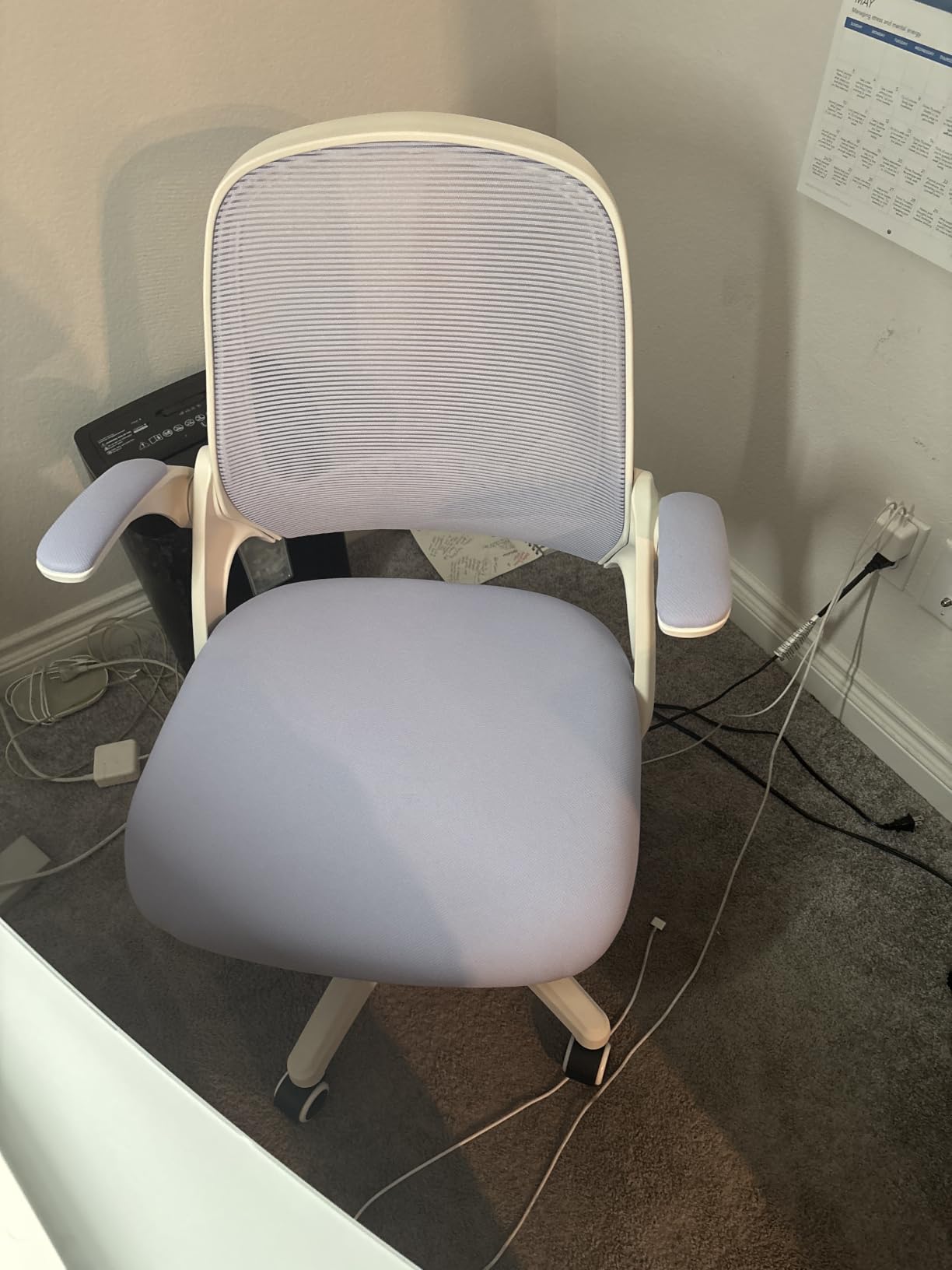 NEO CHAIR Office Desk Gaming Ergonomic Computer Chair with Lumbar Back Support Adjustable Height Swivel Rolling Wheels Flip-up Arms Mesh Chair for Home Vanity (Beige) customer photo 2