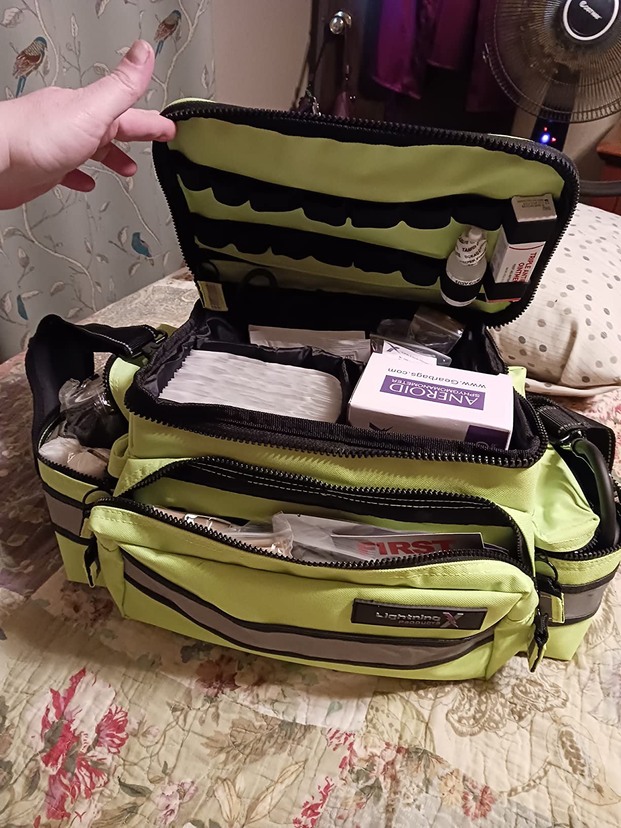 Lightning X Mid-Sized First Responder EMT Bag | LXMB25 | Fully Stocked w/ 240+ First Aid, EMS & Trauma Supplies - RED customer photo 1