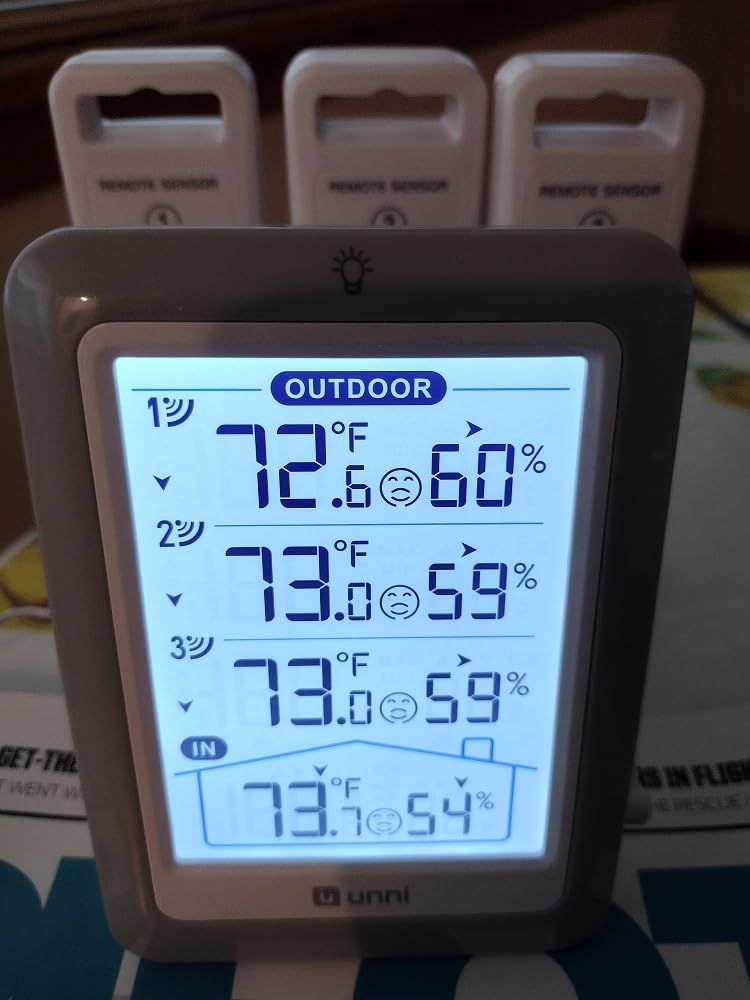 Indoor Outdoor Thermometer Wireless 4.5 Inch Display Digital Hygrometer | Temperature Humidity Monitor with 330ft Range Sensor and Adjustable Backlight with 3 Sensors customer photo 1